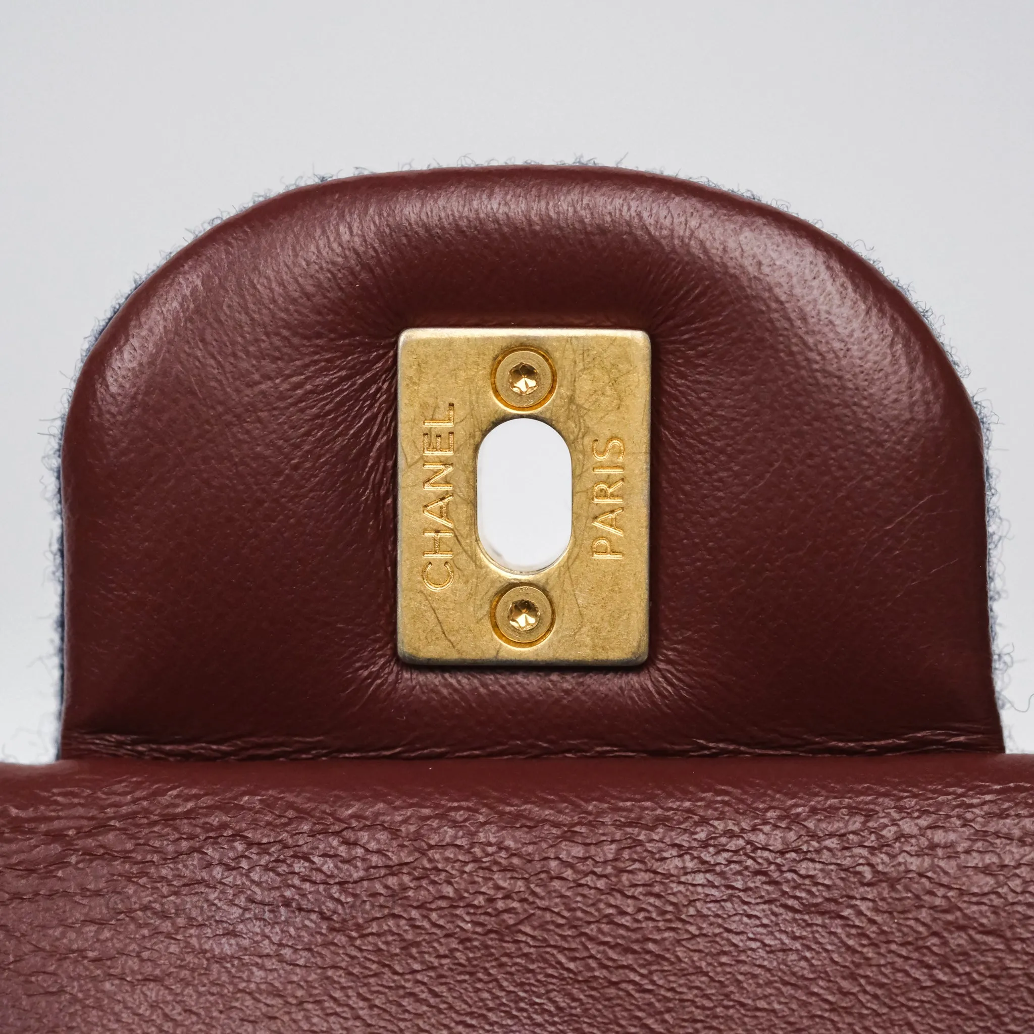 Chanel Paris-Hamburg Charms Mini Rectangular Flap Navy Wool 18C