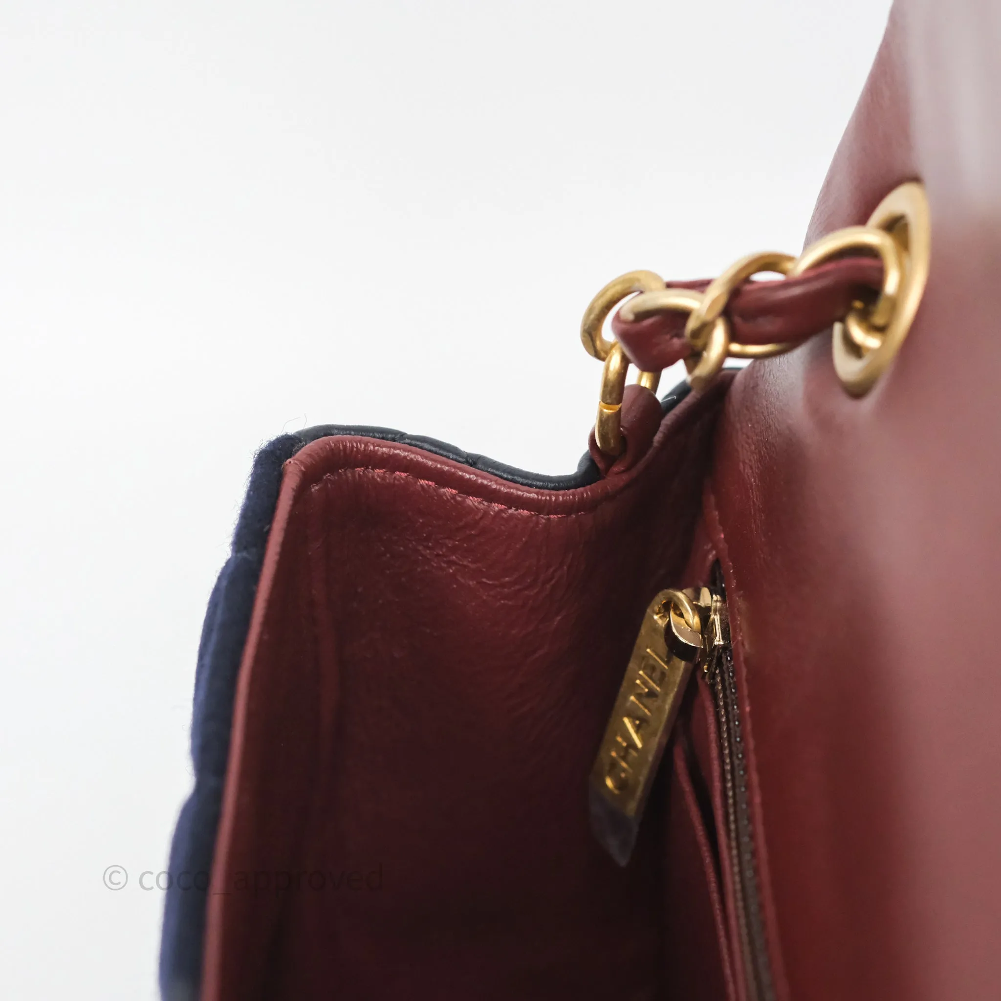 Chanel Paris-Hamburg Charms Mini Rectangular Flap Navy Wool 18C
