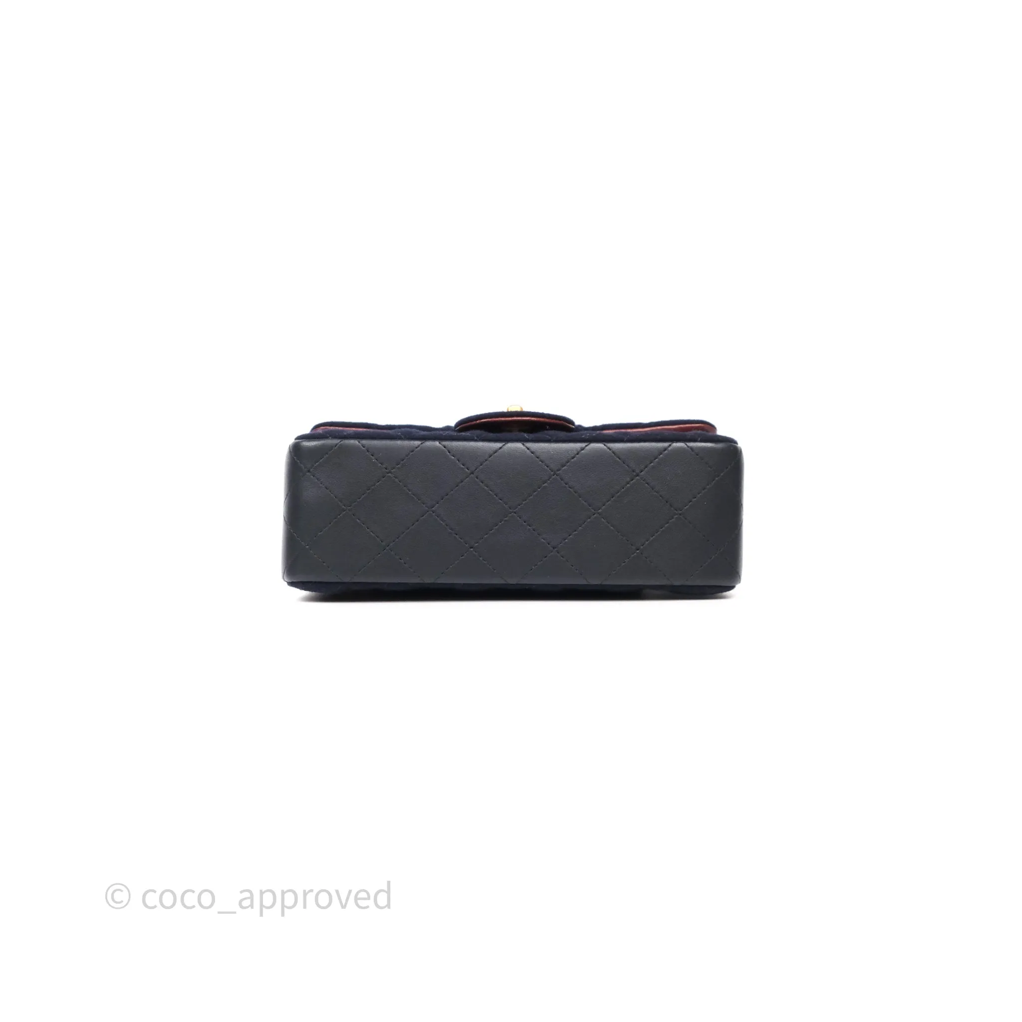 Chanel Paris-Hamburg Charms Mini Rectangular Flap Navy Wool 18C