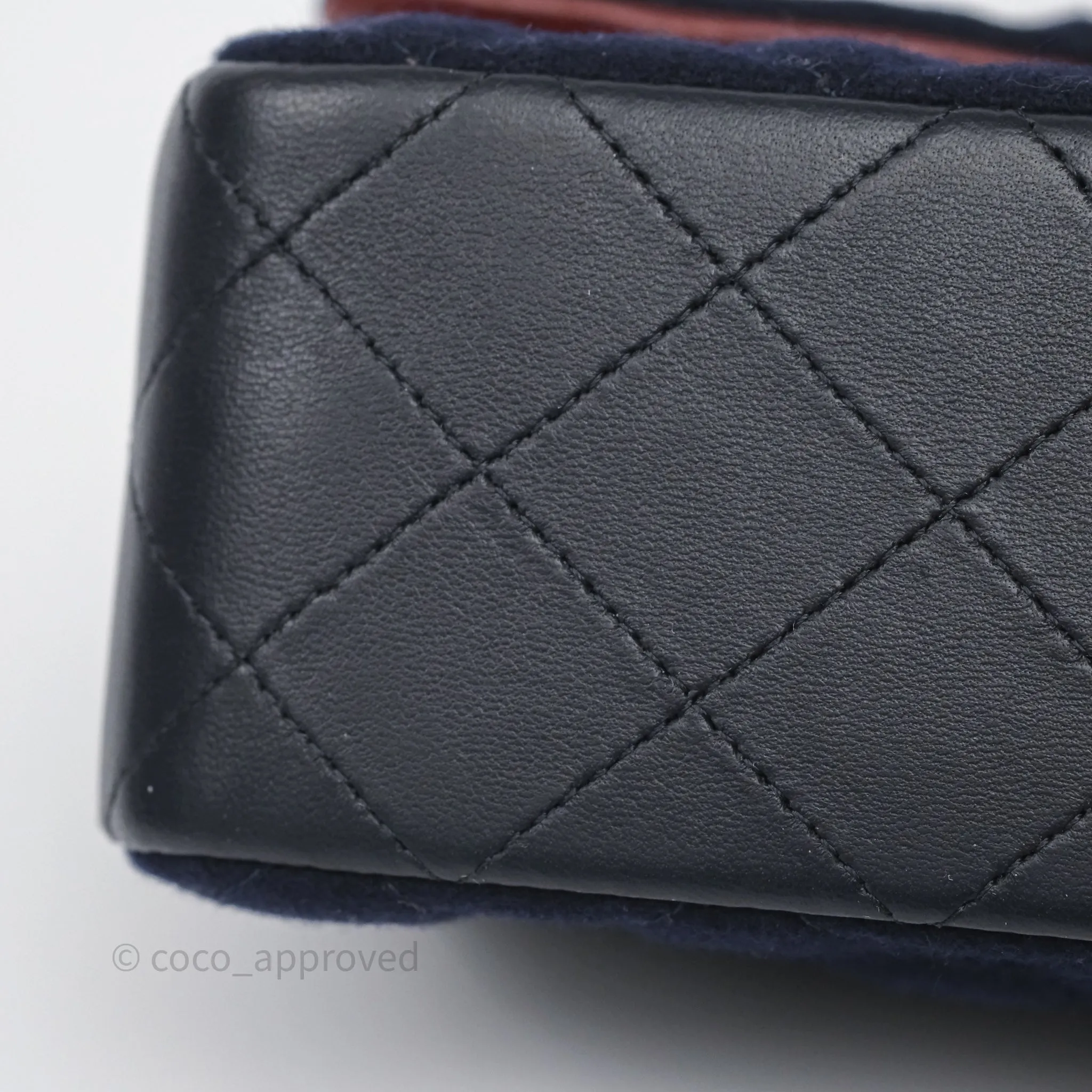 Chanel Paris-Hamburg Charms Mini Rectangular Flap Navy Wool 18C