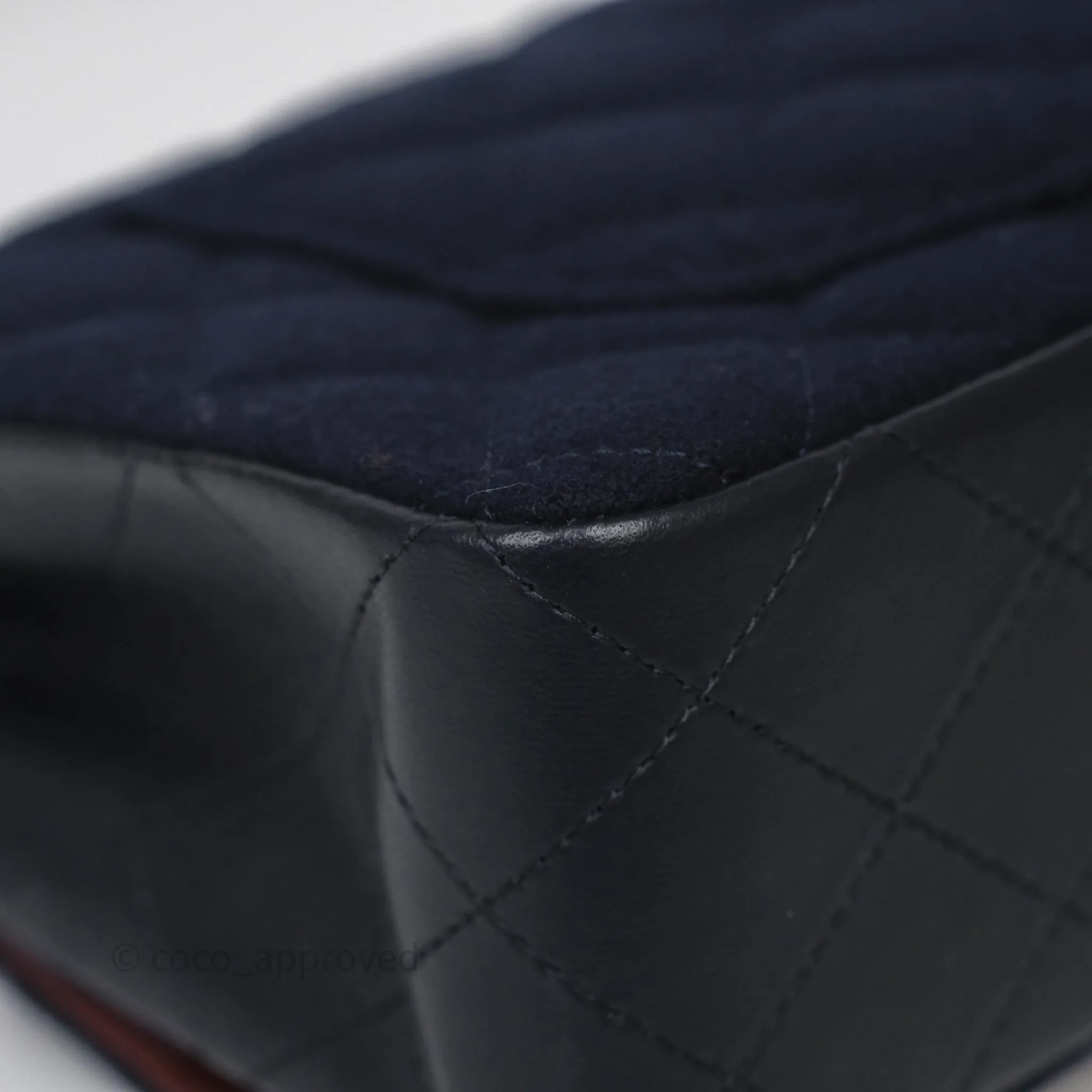 Chanel Paris-Hamburg Charms Mini Rectangular Flap Navy Wool 18C