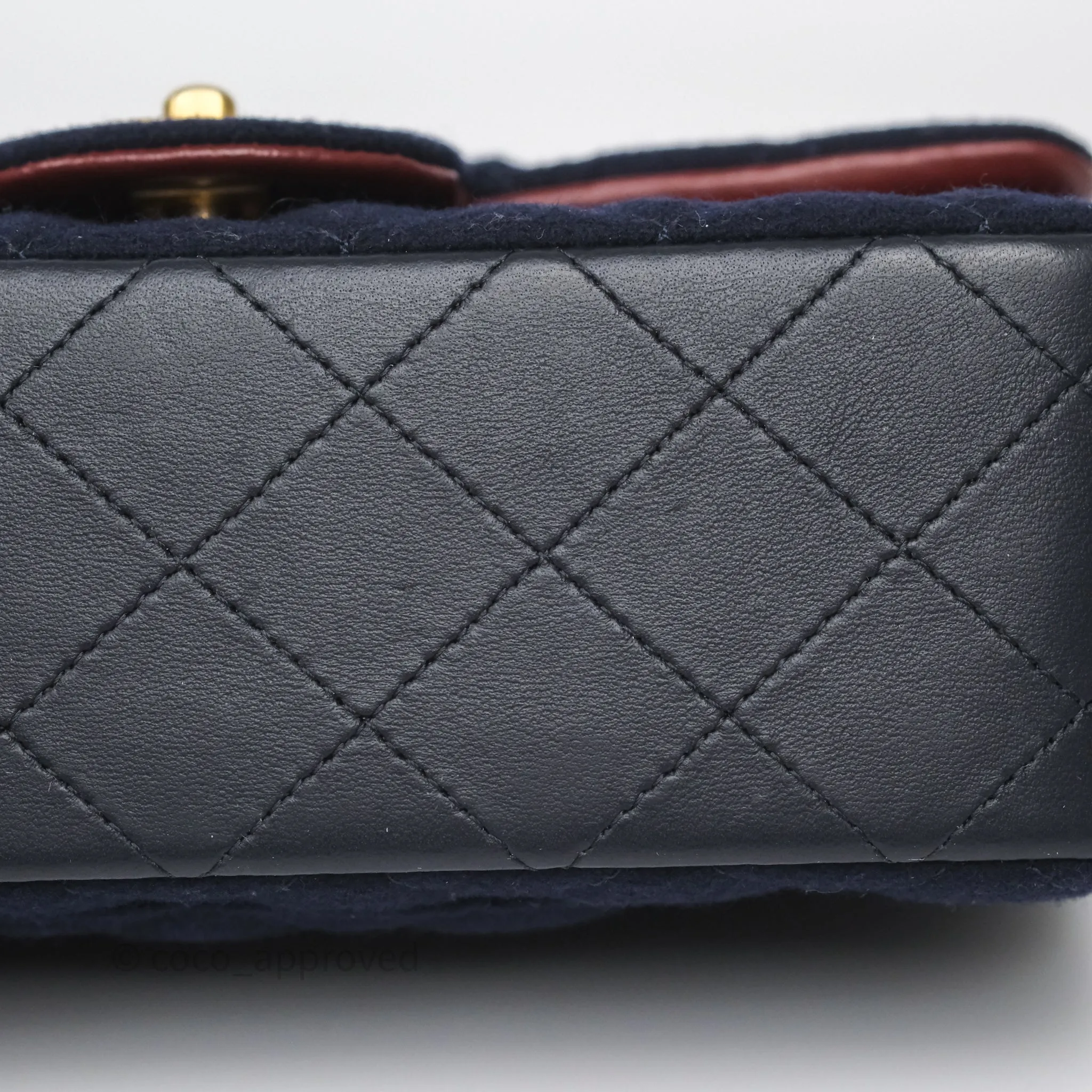 Chanel Paris-Hamburg Charms Mini Rectangular Flap Navy Wool 18C