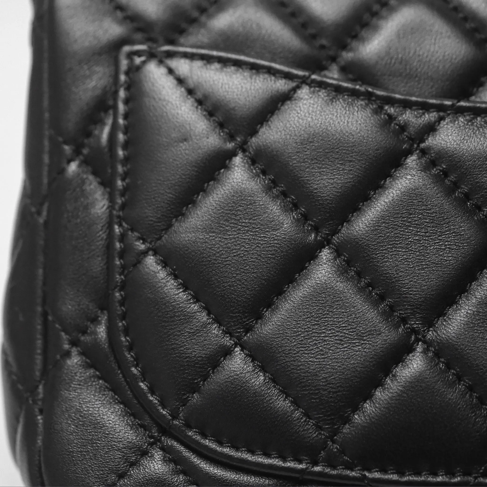 Chanel Pearl Crush Mini Square Quilted Black Lambskin Aged Gold Hardware