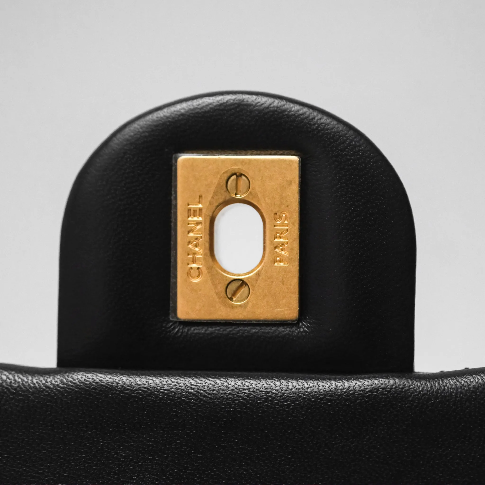 Chanel Pearl Crush Mini Square Quilted Black Lambskin Aged Gold Hardware