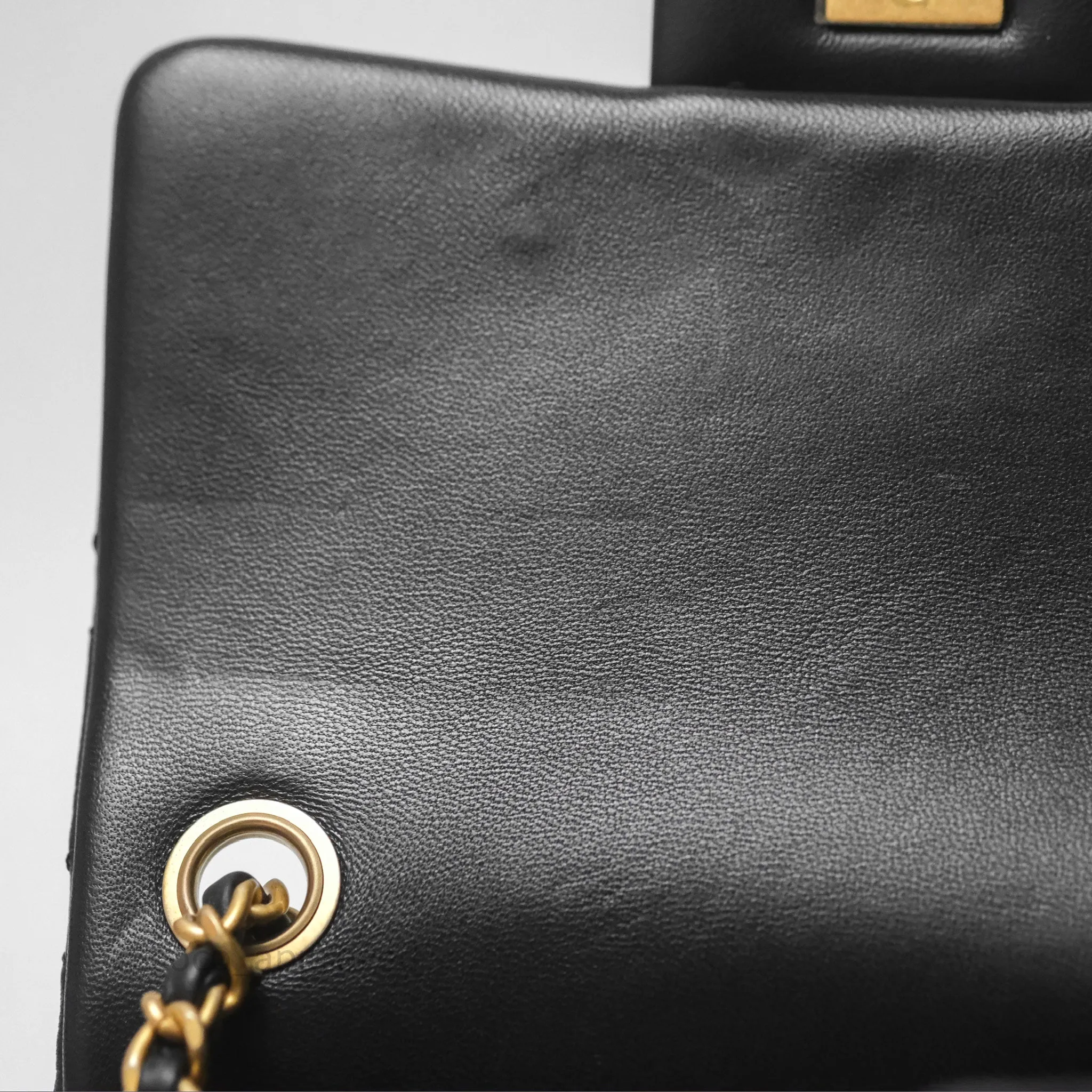 Chanel Pearl Crush Mini Square Quilted Black Lambskin Aged Gold Hardware