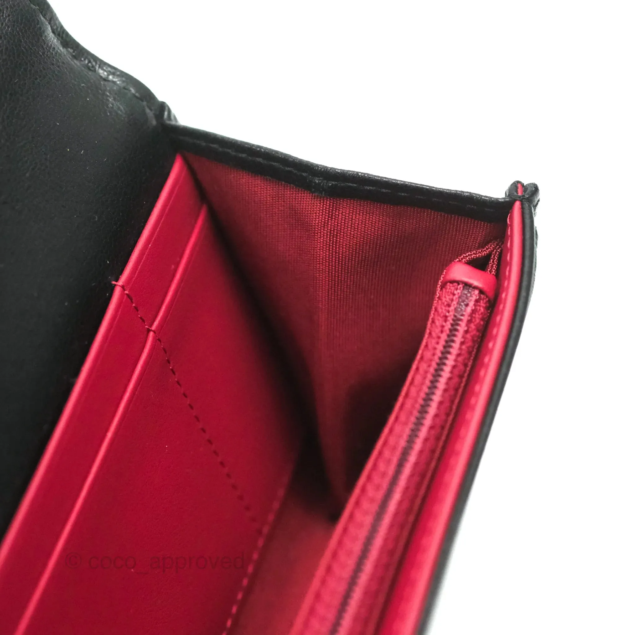 Chanel Quilted 19 Flap Wallet Black Lambskin