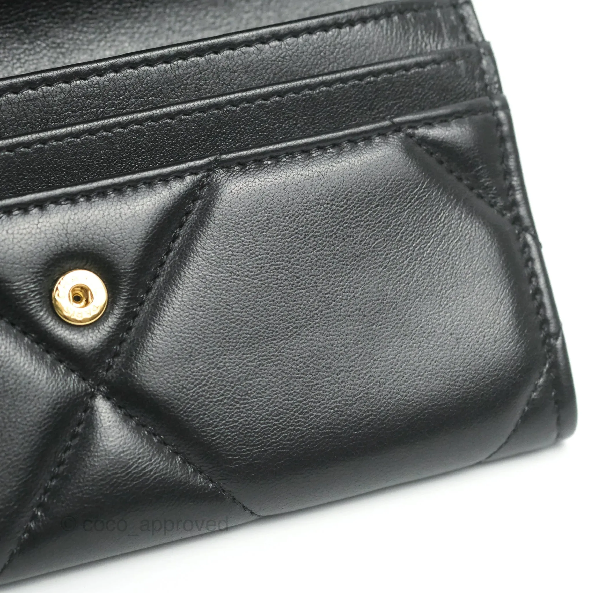 Chanel Quilted 19 Flap Wallet Black Lambskin
