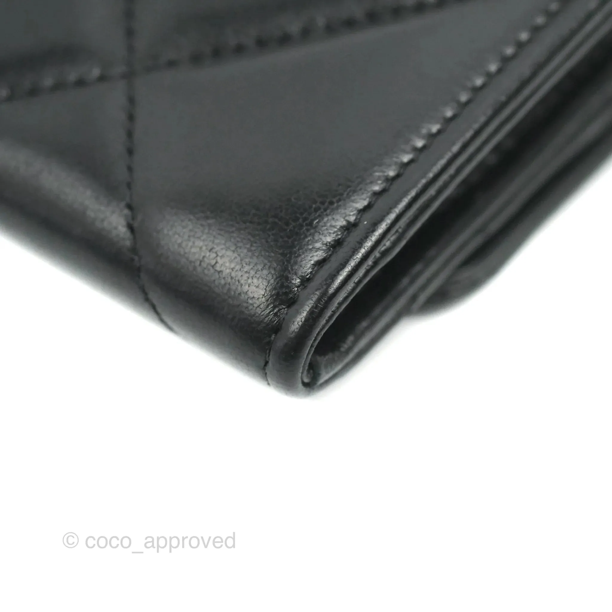 Chanel Quilted 19 Flap Wallet Black Lambskin