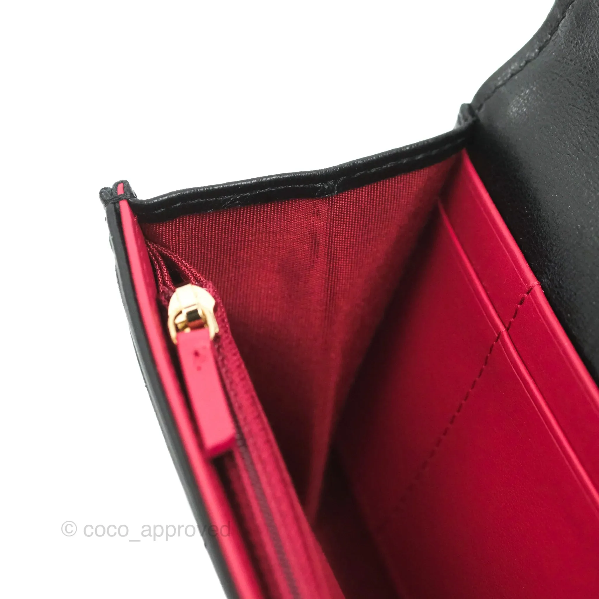 Chanel Quilted 19 Flap Wallet Black Lambskin