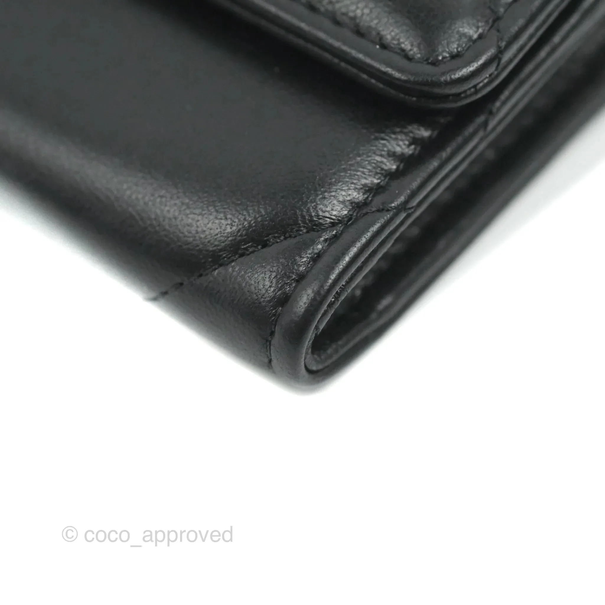 Chanel Quilted 19 Flap Wallet Black Lambskin