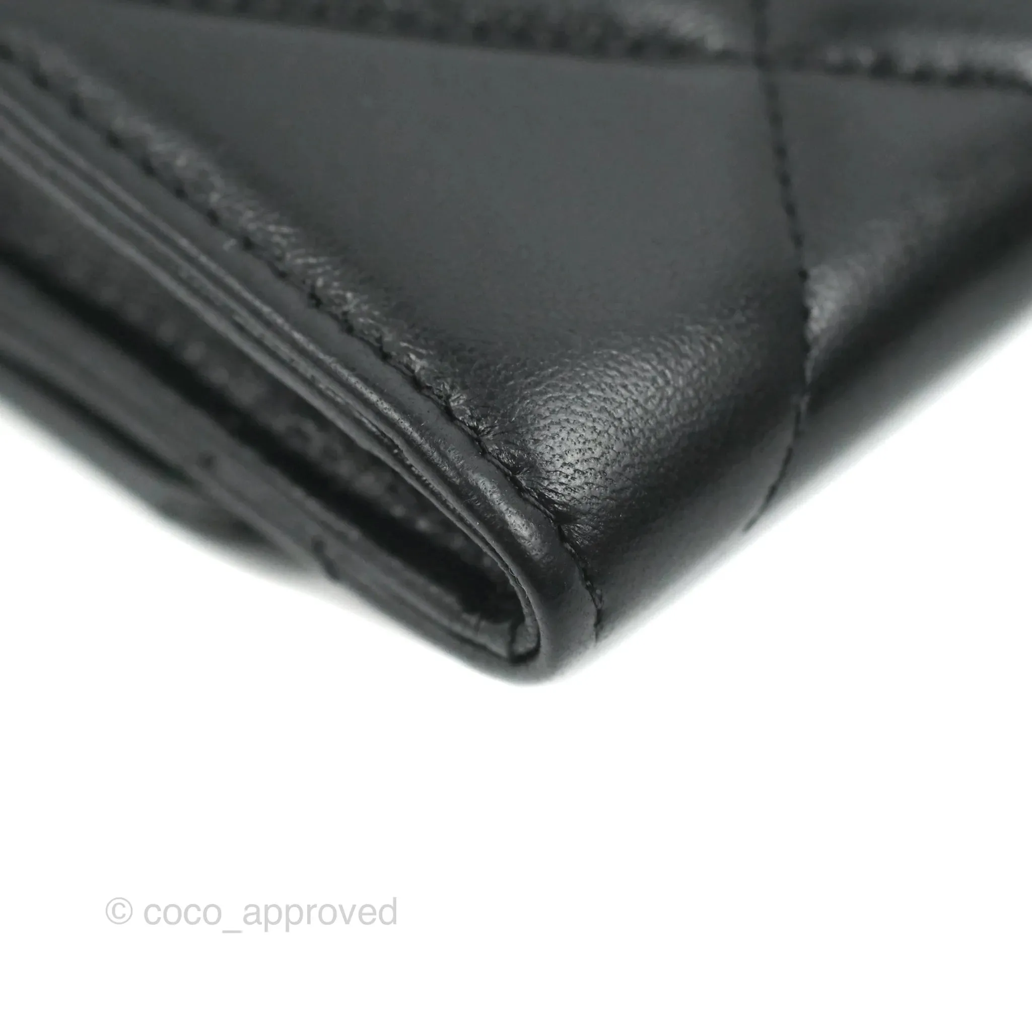 Chanel Quilted 19 Flap Wallet Black Lambskin