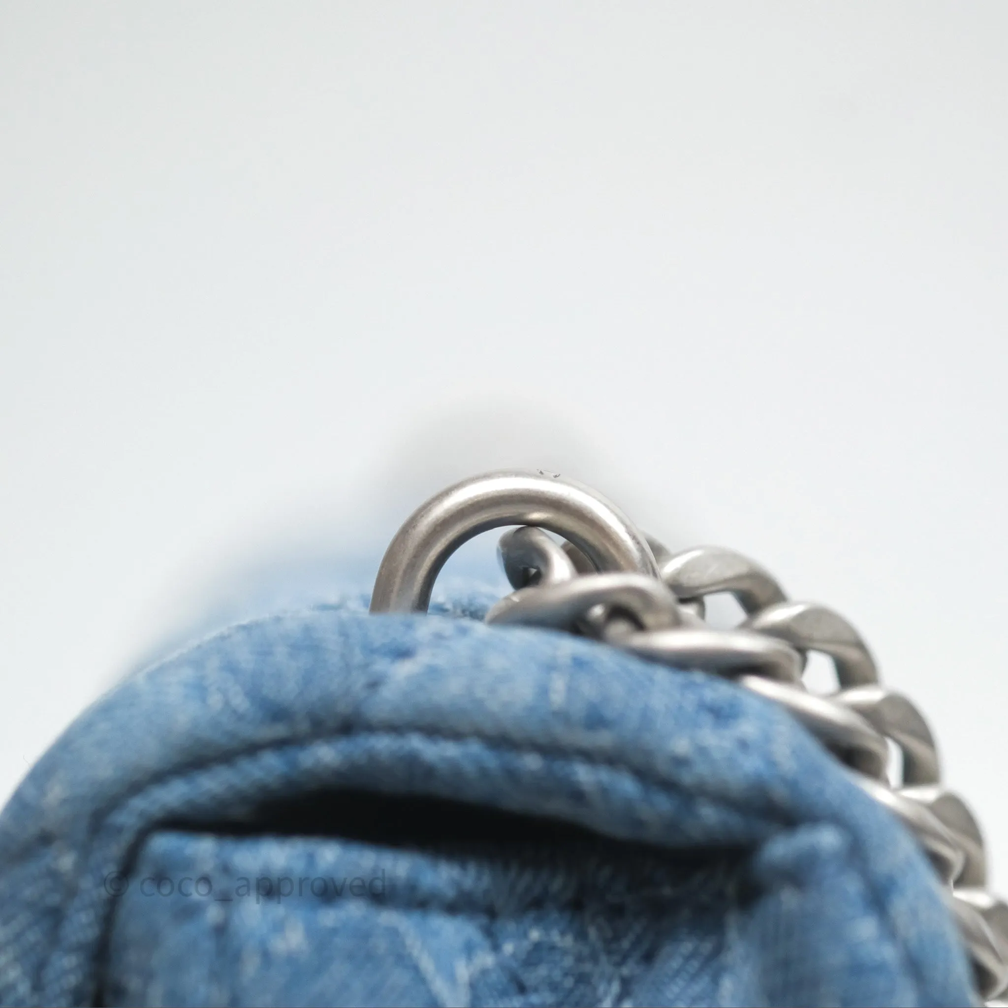 Chanel Quilted Camellia Printed Heart Crush Mini Flap Bag Blue Denim Aged Silver Hardware