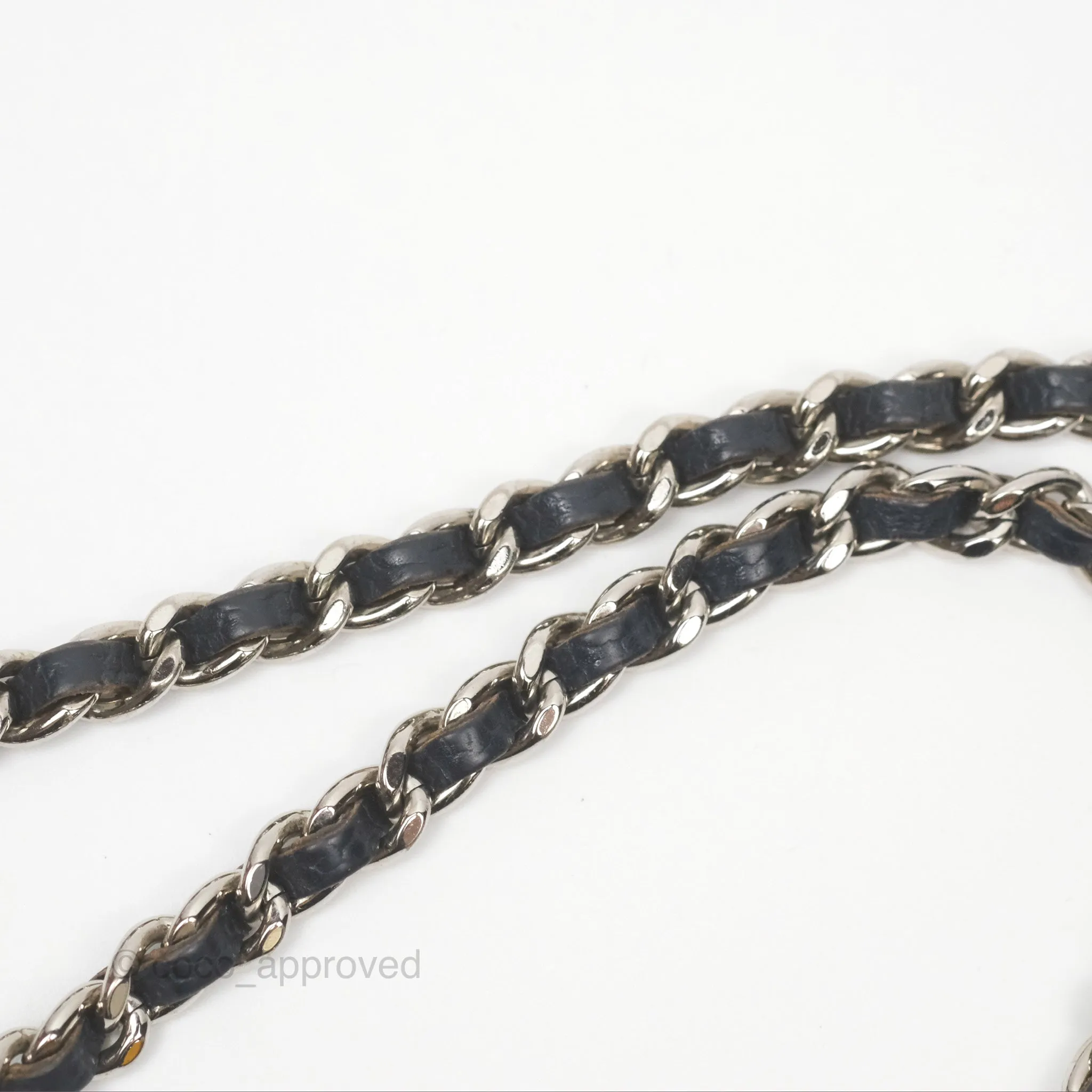 Chanel Quilted Extra Mini Rectangular Flap Dark Navy Caviar Silver Hardware