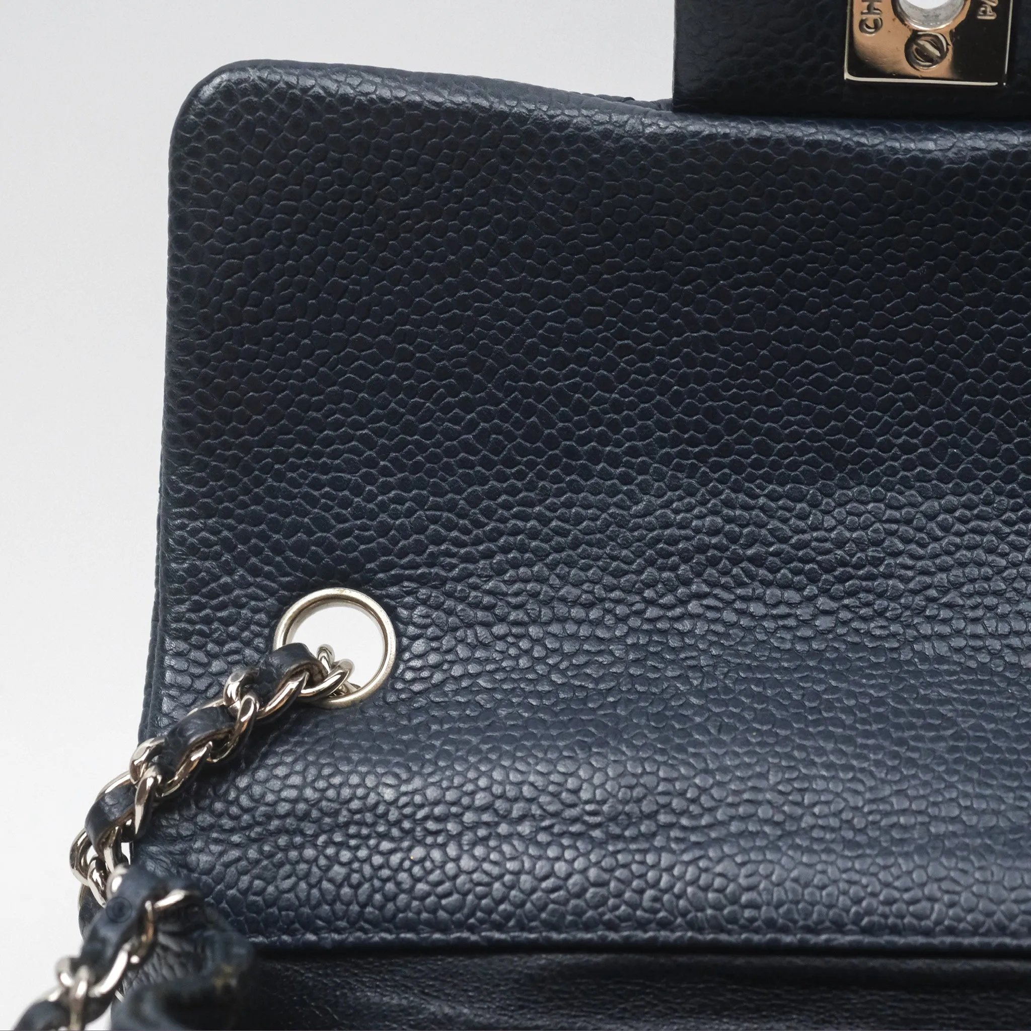 Chanel Quilted Extra Mini Rectangular Flap Dark Navy Caviar Silver Hardware