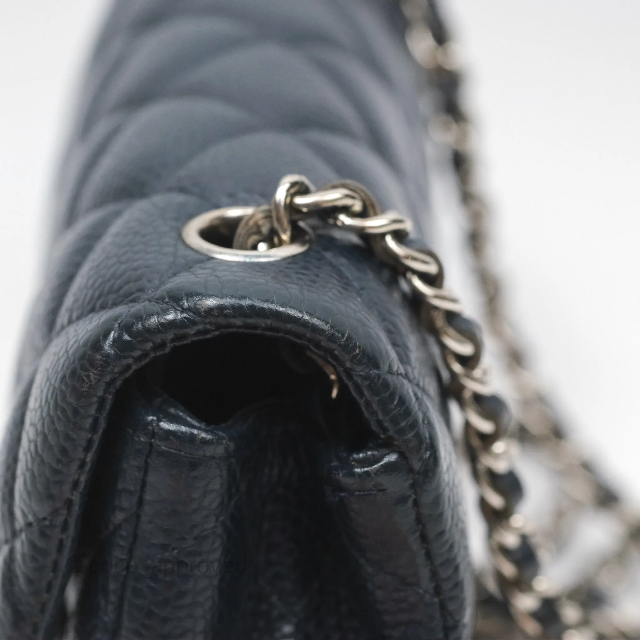 Chanel Quilted Extra Mini Rectangular Flap Dark Navy Caviar Silver Hardware