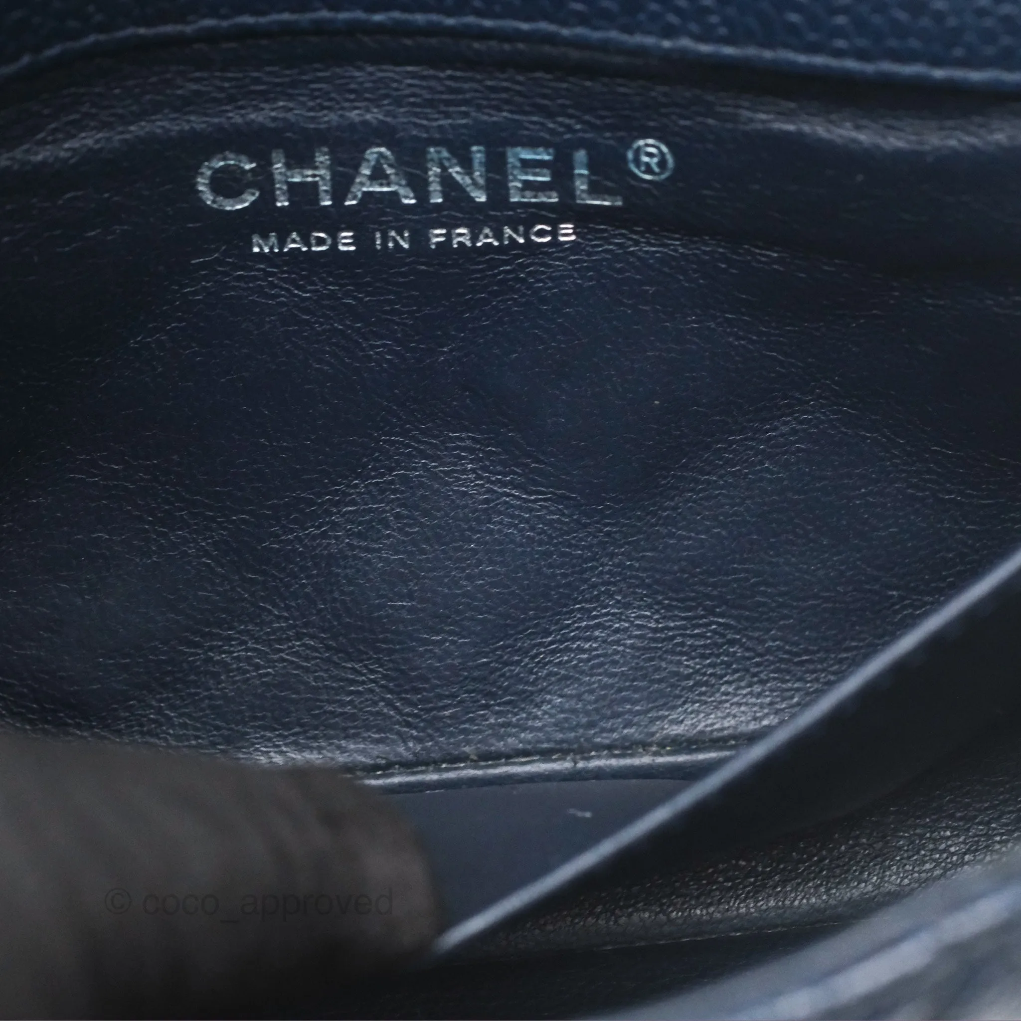 Chanel Quilted Extra Mini Rectangular Flap Dark Navy Caviar Silver Hardware