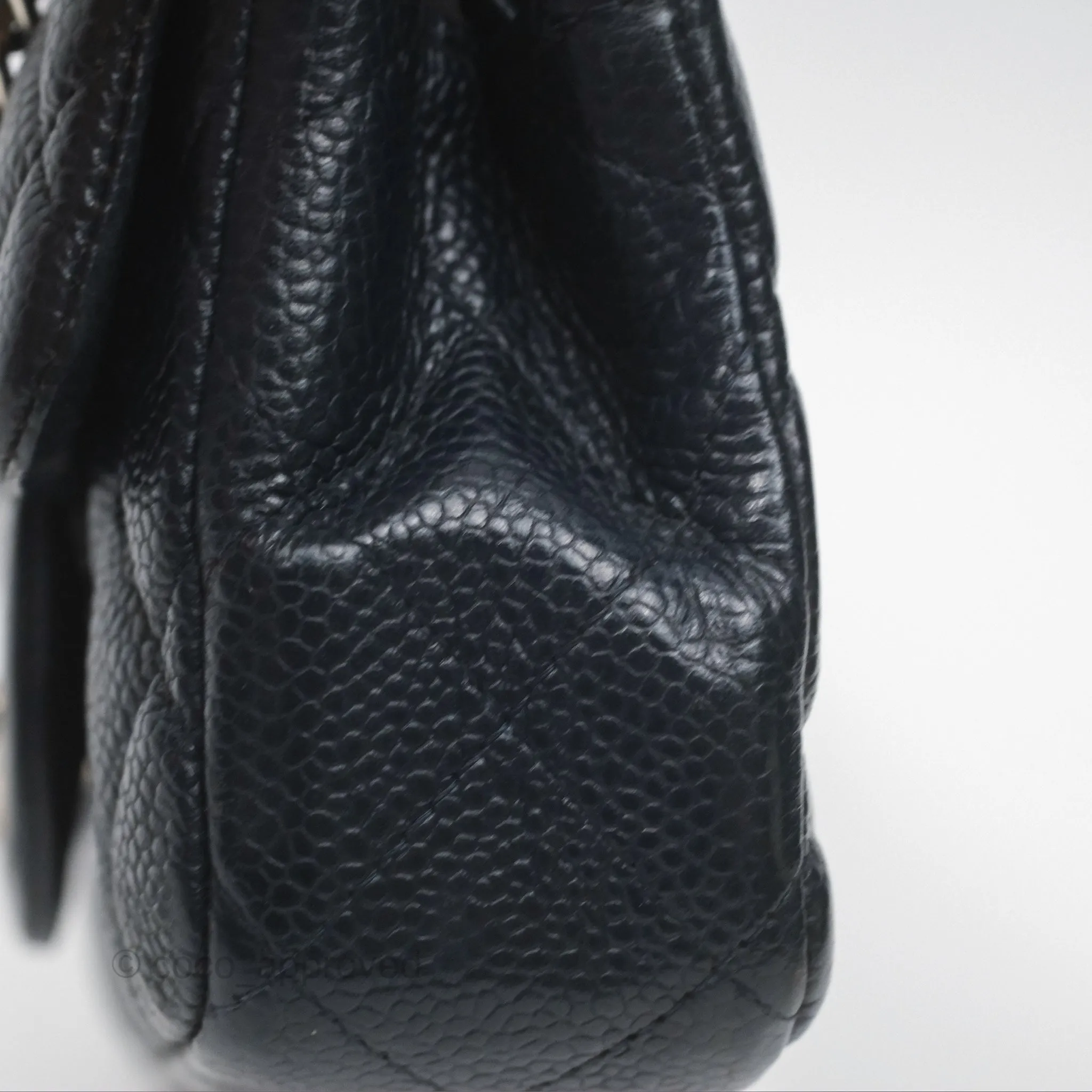Chanel Quilted Extra Mini Rectangular Flap Dark Navy Caviar Silver Hardware