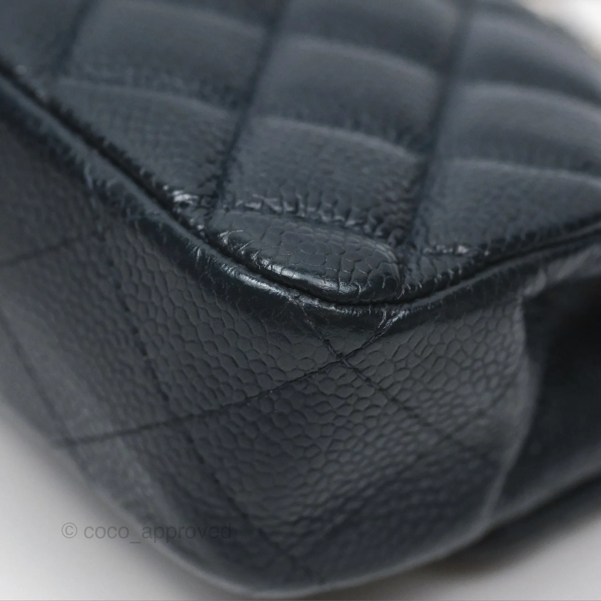 Chanel Quilted Extra Mini Rectangular Flap Dark Navy Caviar Silver Hardware
