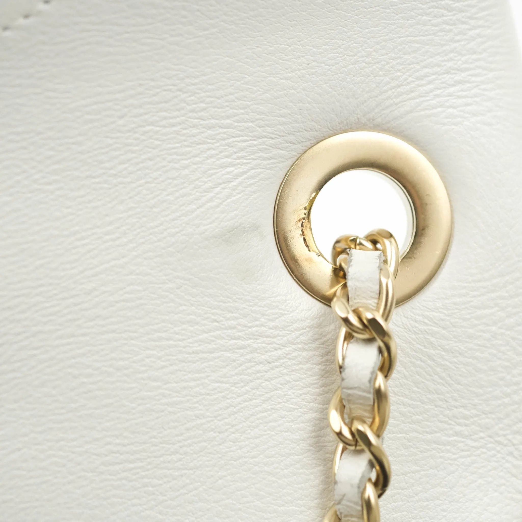 Chanel Quilted Graphic Mini Flap Bag Black White Gold Hardware