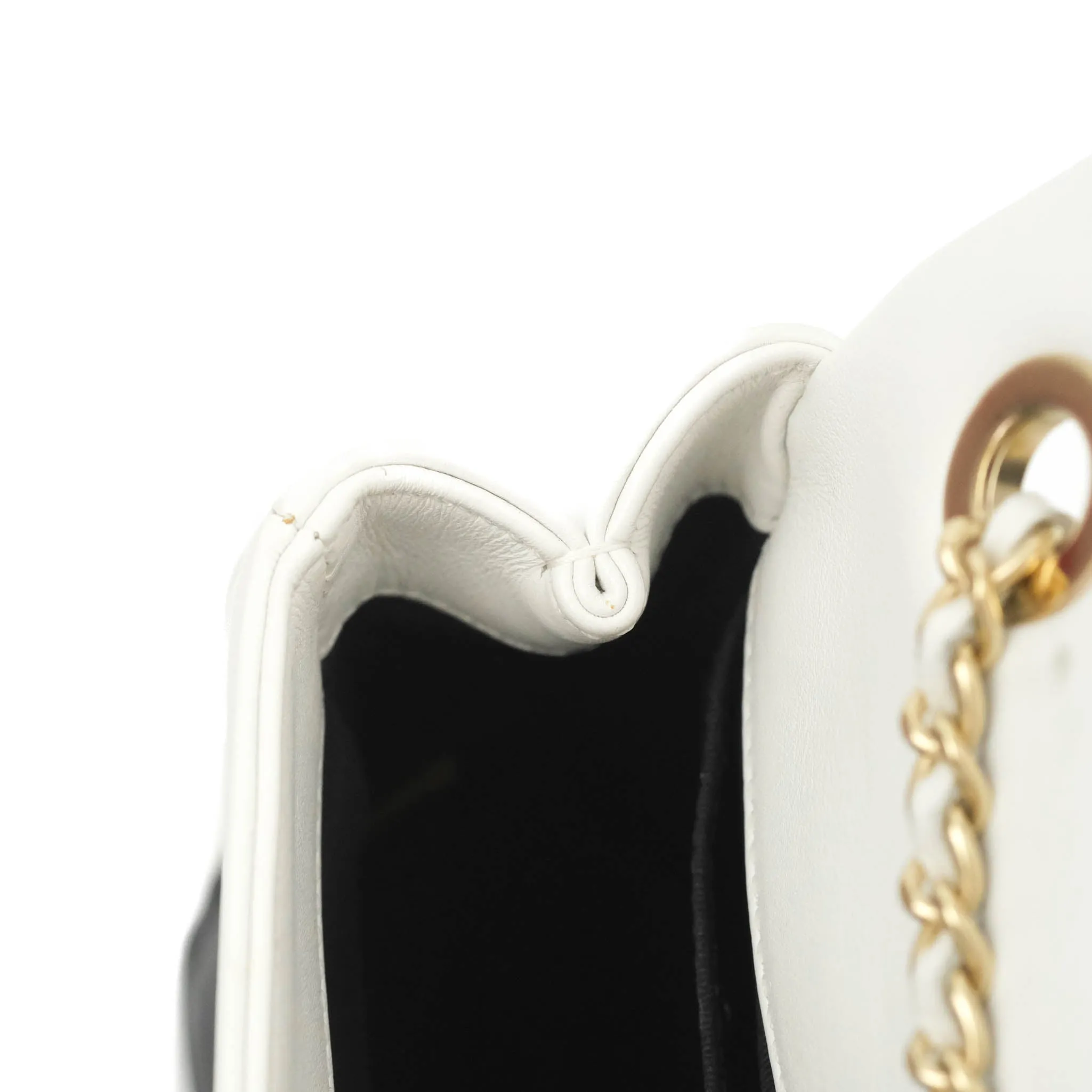 Chanel Quilted Graphic Mini Flap Bag Black White Gold Hardware