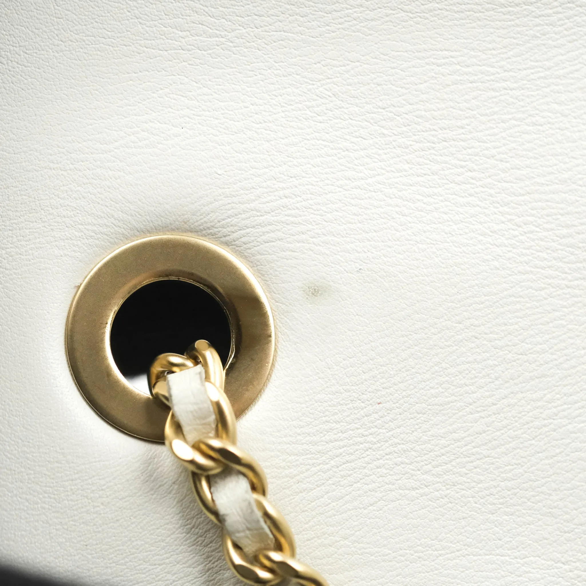 Chanel Quilted Graphic Mini Flap Bag Black White Gold Hardware