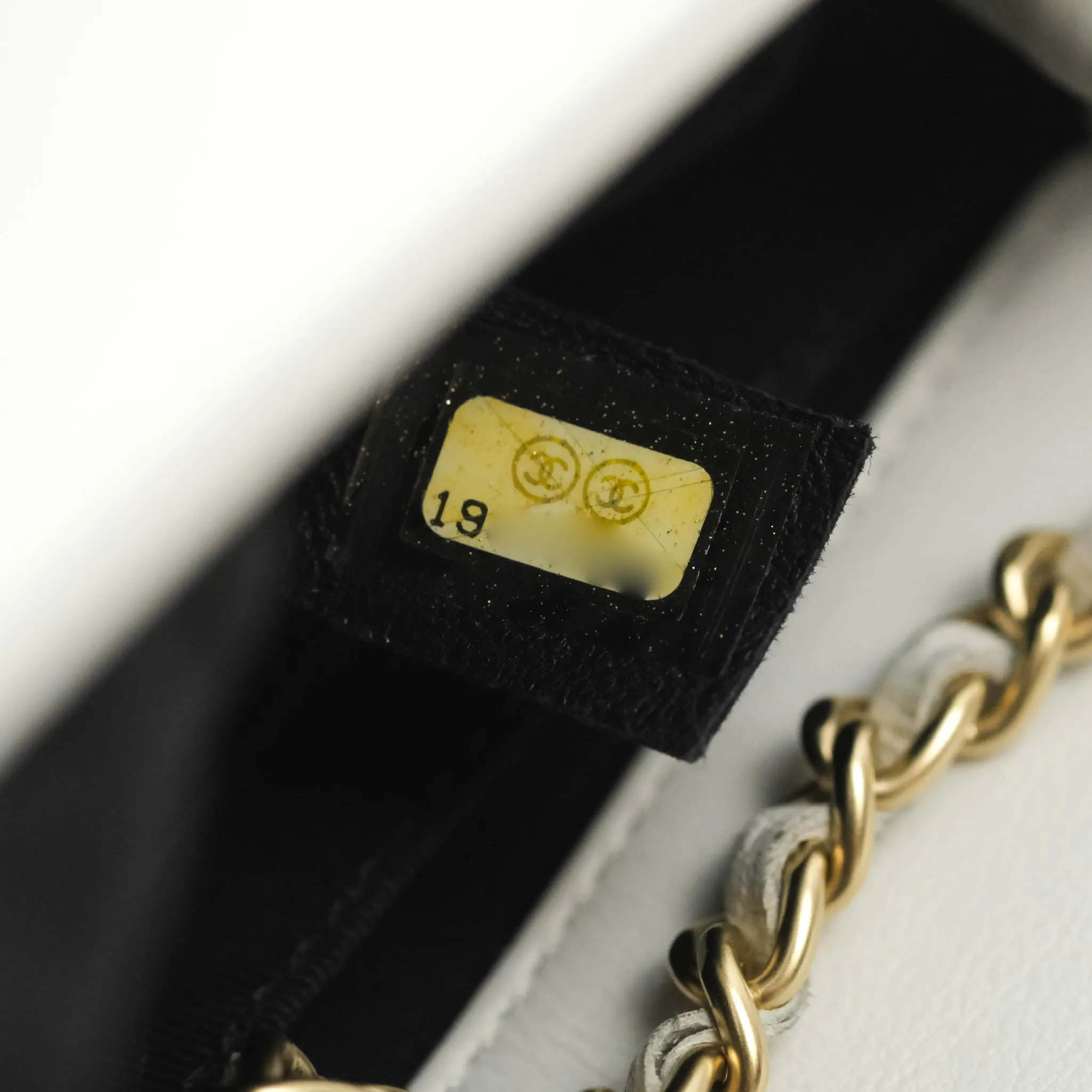 Chanel Quilted Graphic Mini Flap Bag Black White Gold Hardware