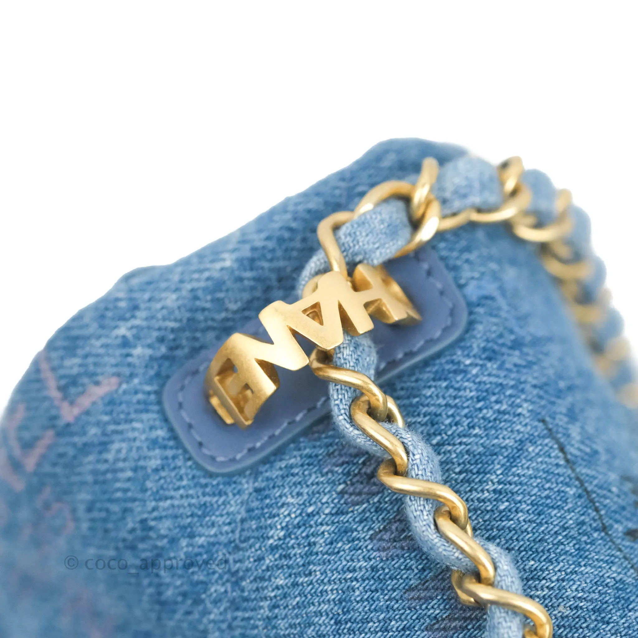 Chanel Quilted Large Denim Mood Flap Blue Multicolor 22P