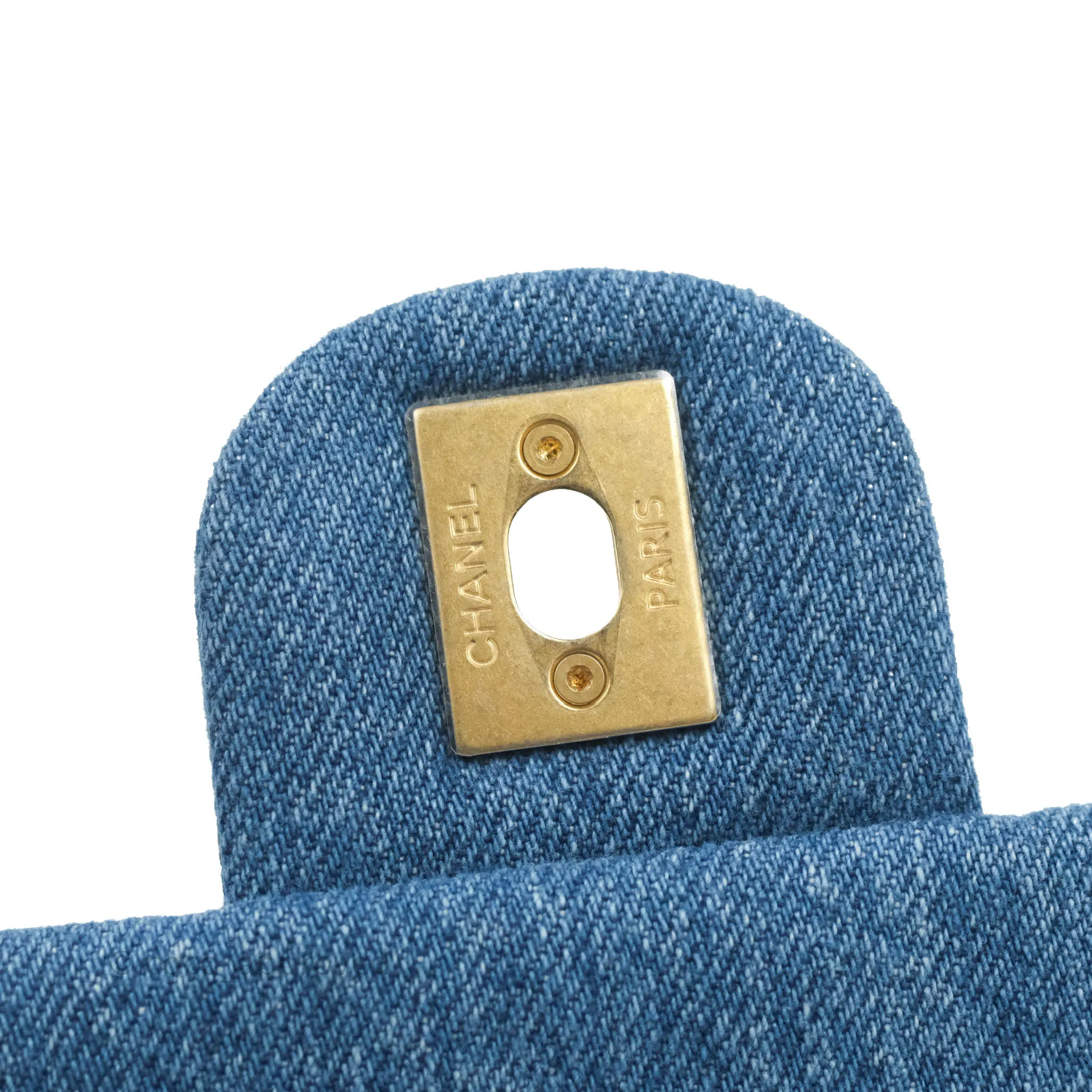 Chanel Quilted Large Denim Mood Flap Blue Multicolor 22P