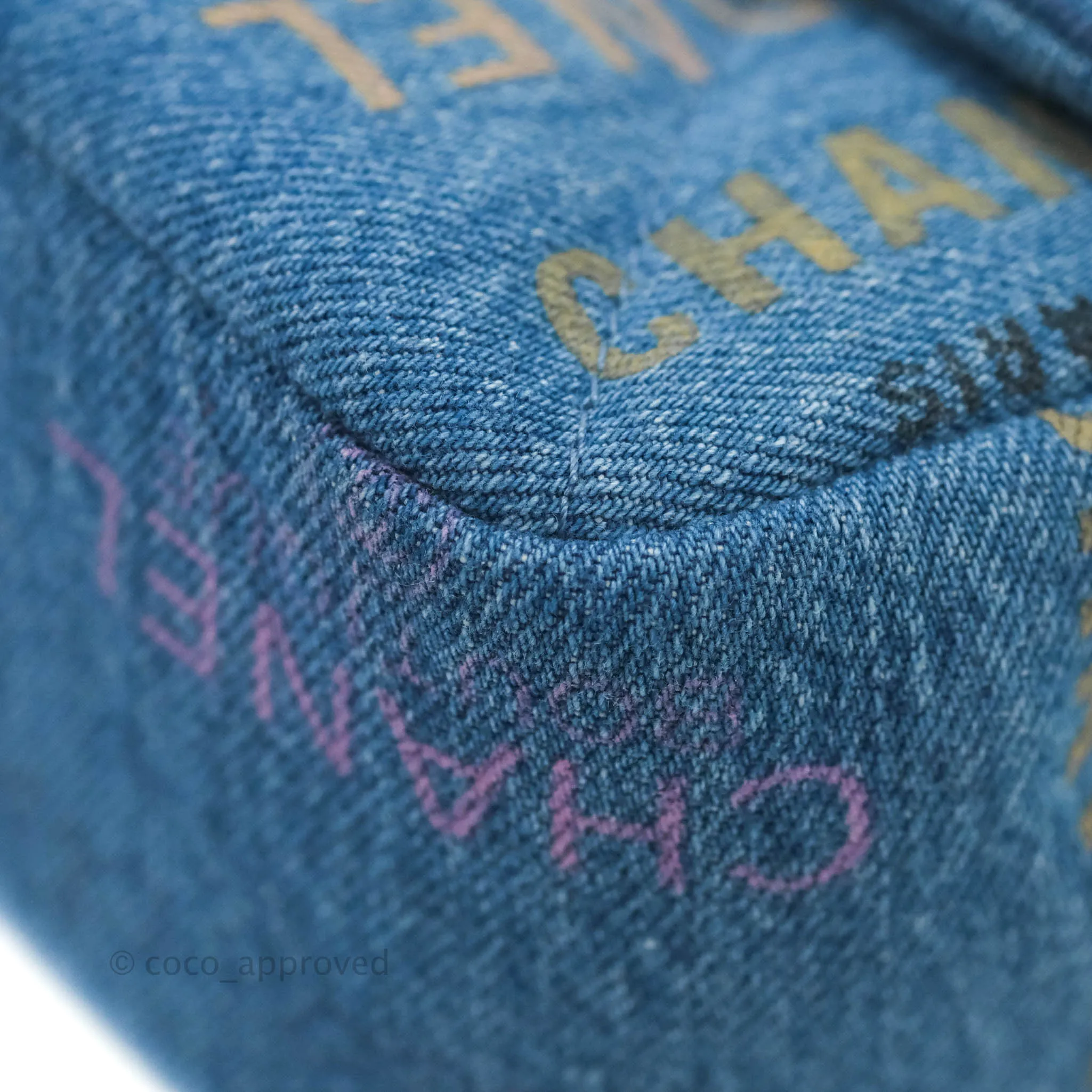 Chanel Quilted Large Denim Mood Flap Blue Multicolor 22P