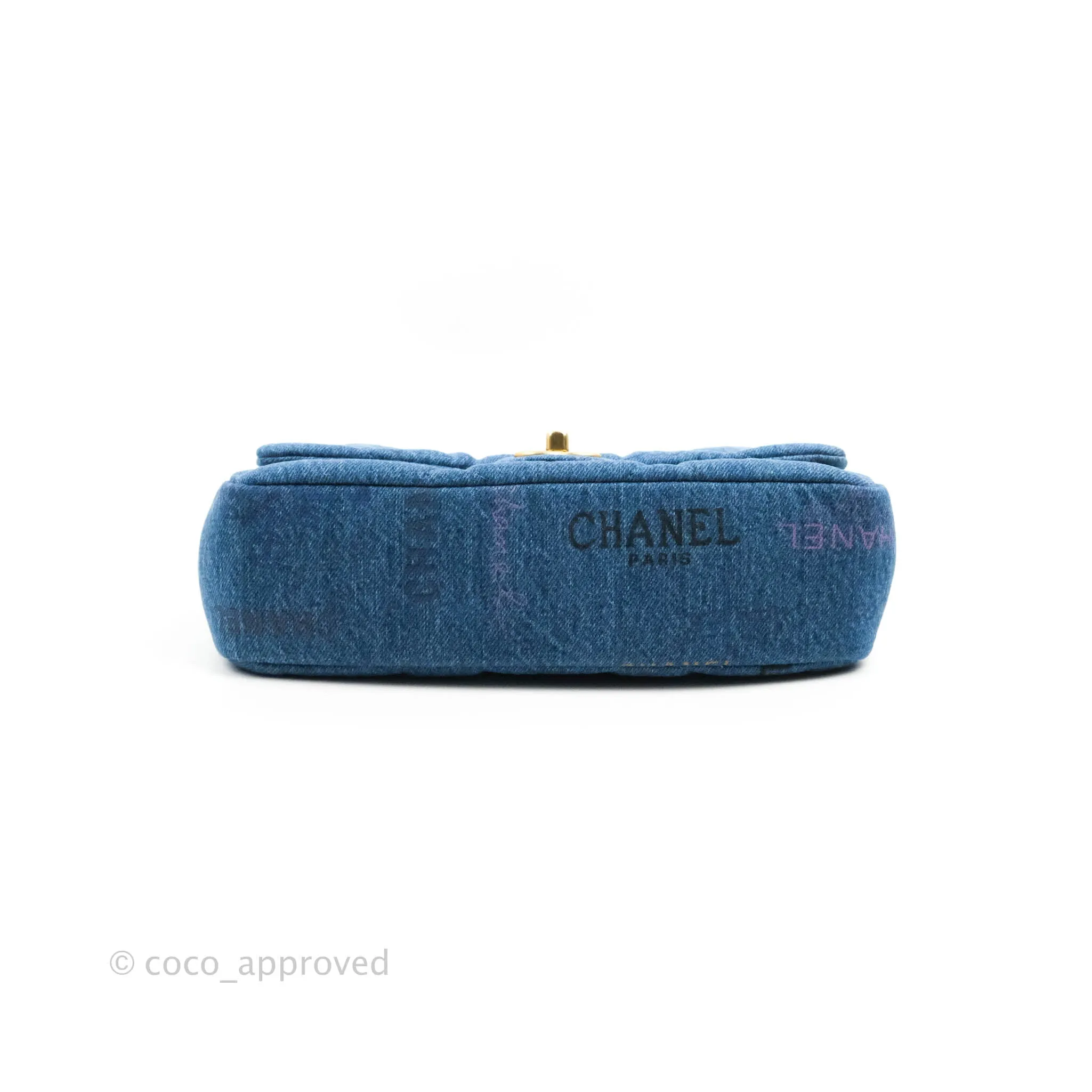Chanel Quilted Large Denim Mood Flap Blue Multicolor 22P