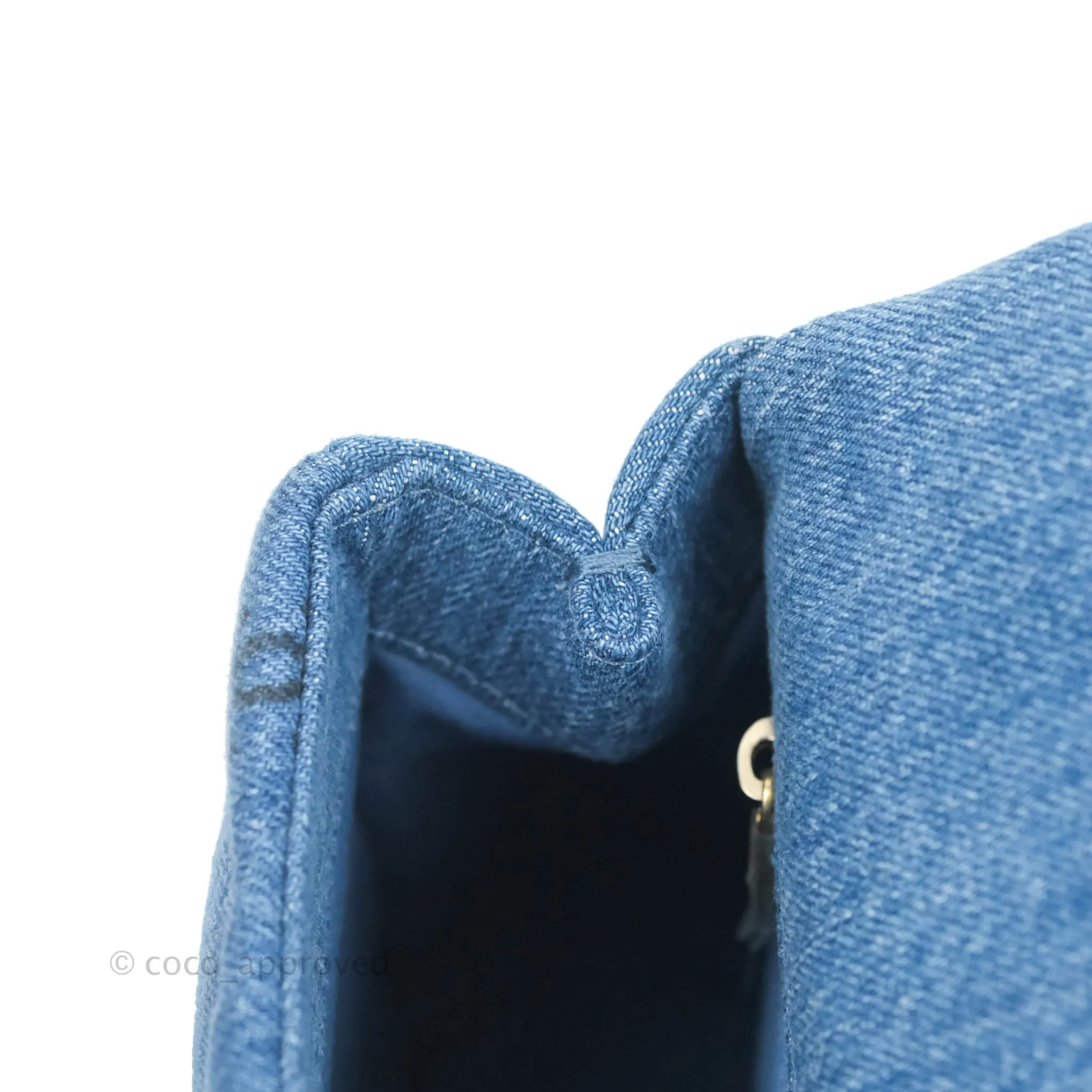 Chanel Quilted Large Denim Mood Flap Blue Multicolor 22P