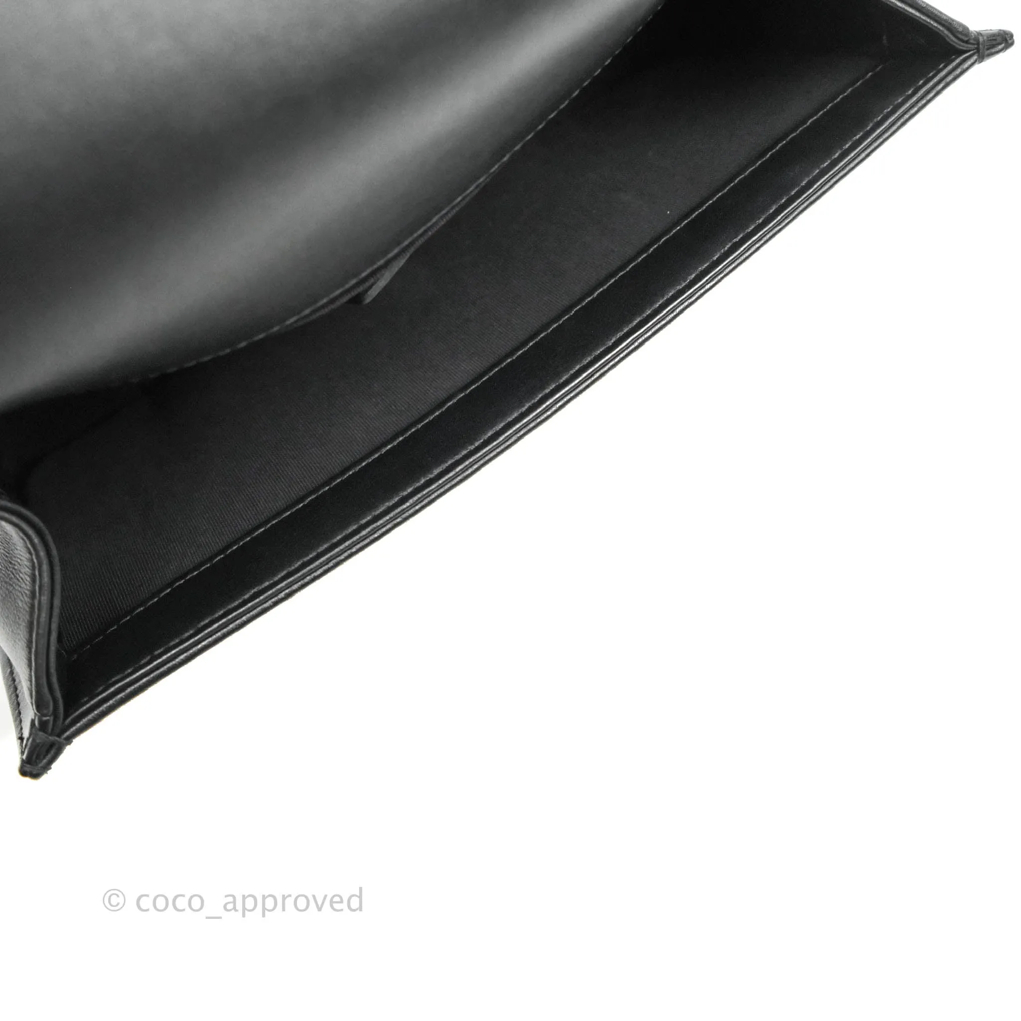 Chanel Quilted Medium Black Calfskin Boy Flap Ruthenium Hardware
