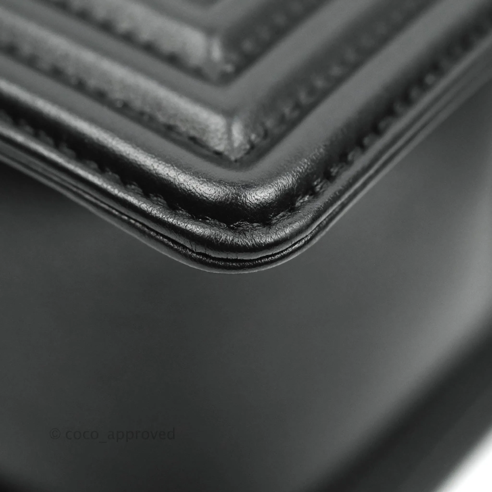 Chanel Quilted Medium Black Calfskin Boy Flap Ruthenium Hardware