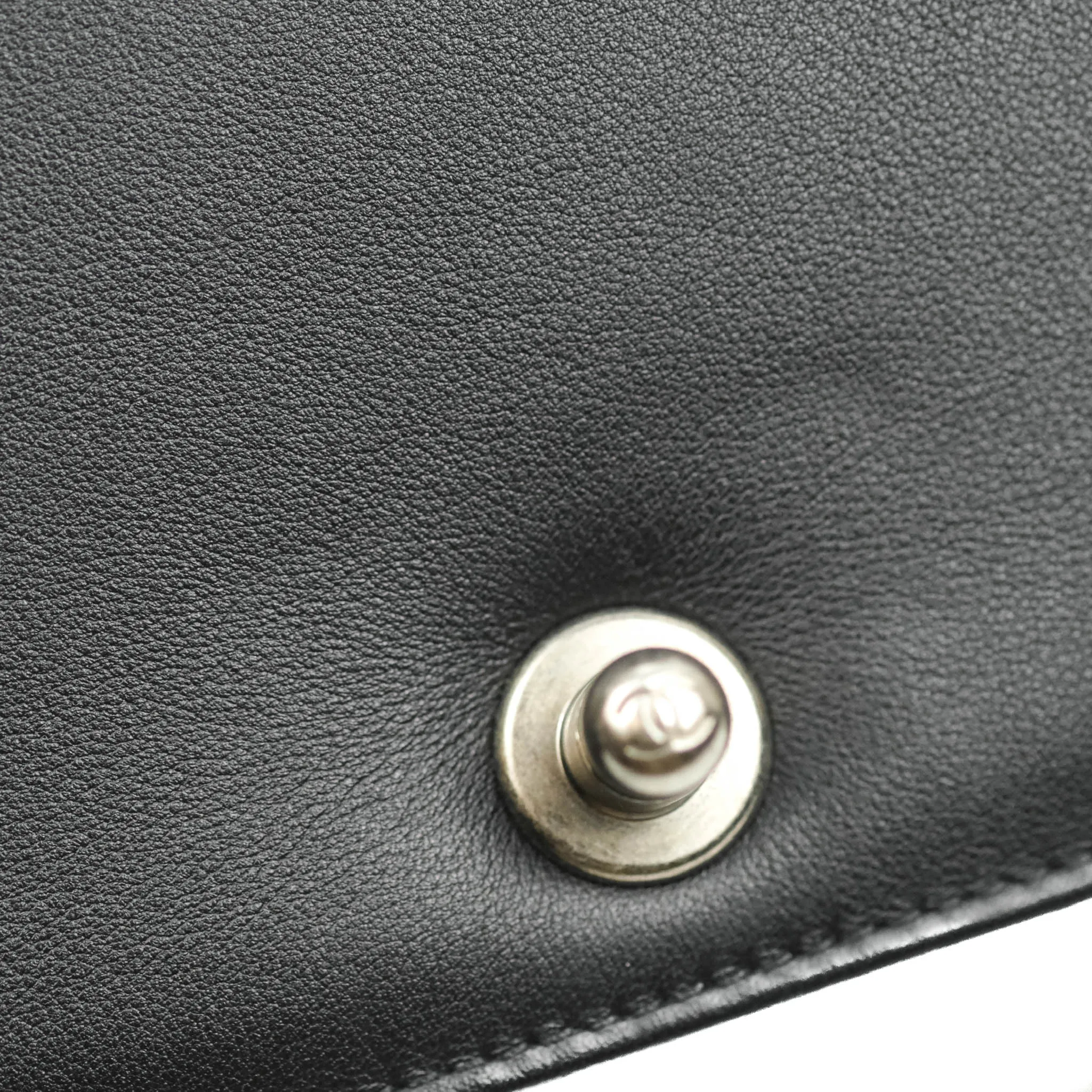 Chanel Quilted Medium Black Calfskin Boy Flap Ruthenium Hardware