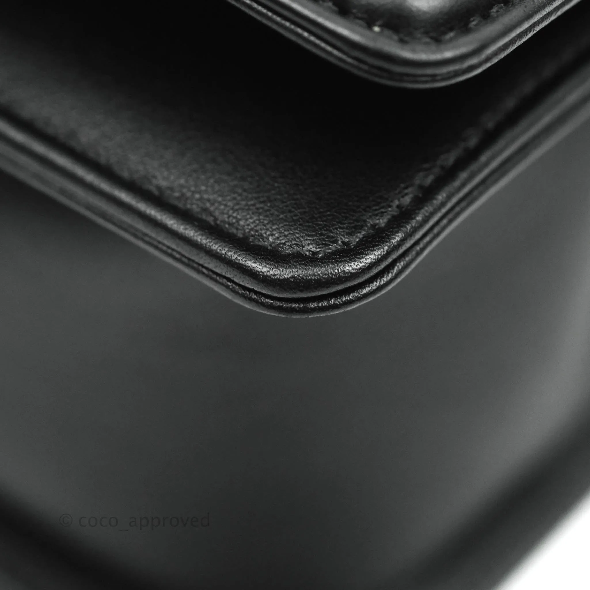 Chanel Quilted Medium Black Calfskin Boy Flap Ruthenium Hardware
