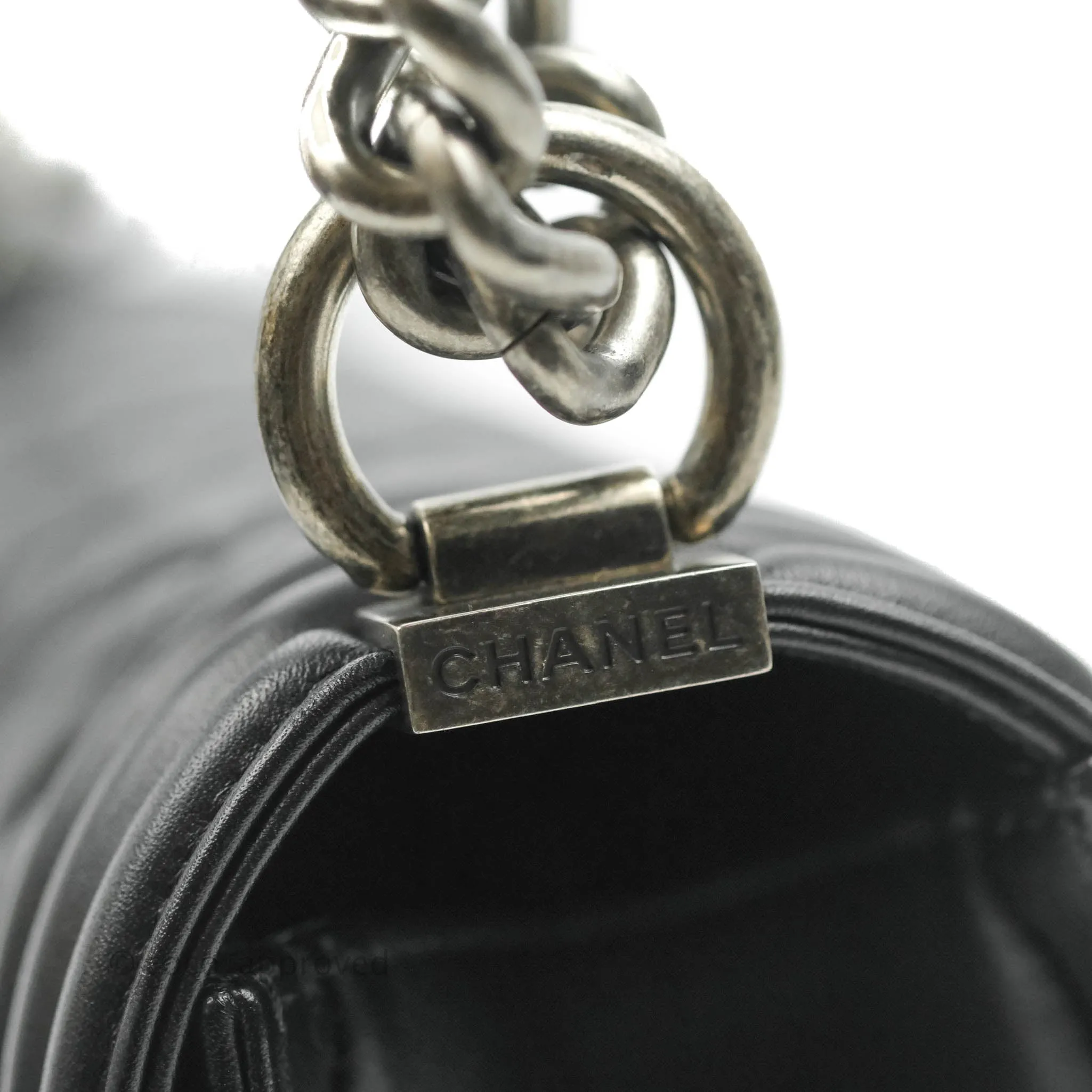 Chanel Quilted Medium Black Calfskin Boy Flap Ruthenium Hardware