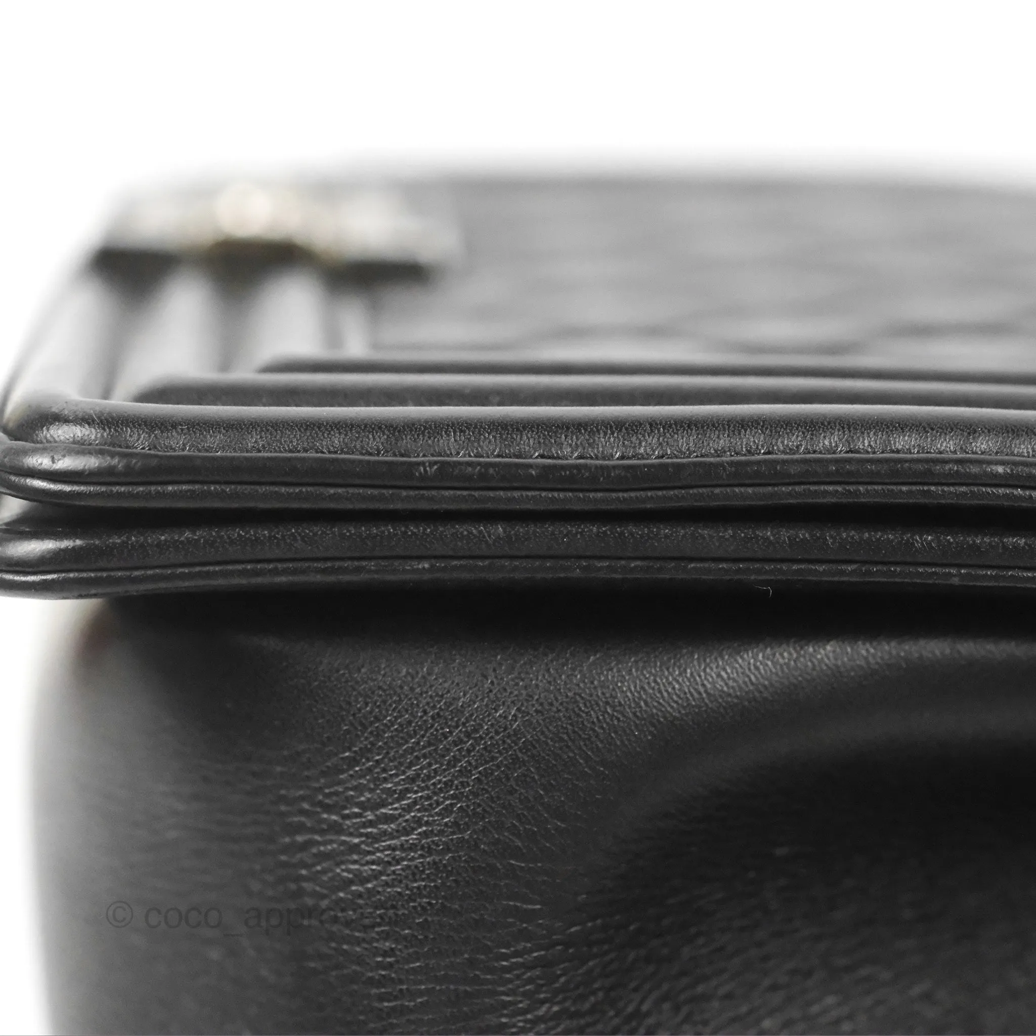 Chanel Quilted Medium Boy Black Calfskin Ruthenium Hardware