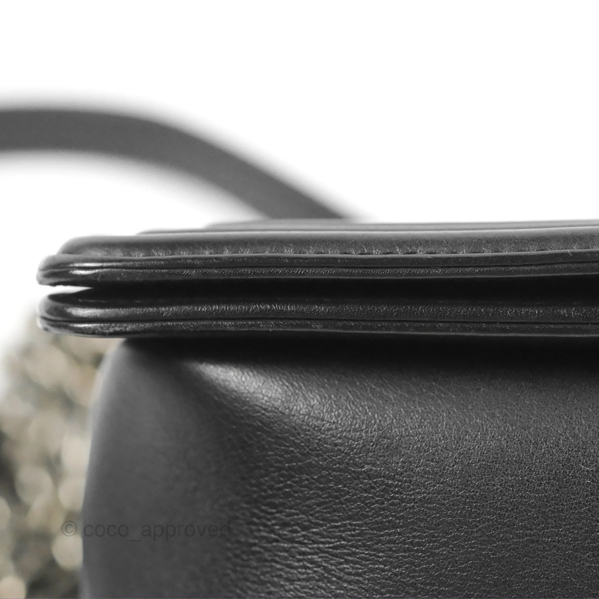 Chanel Quilted Medium Boy Black Calfskin Ruthenium Hardware