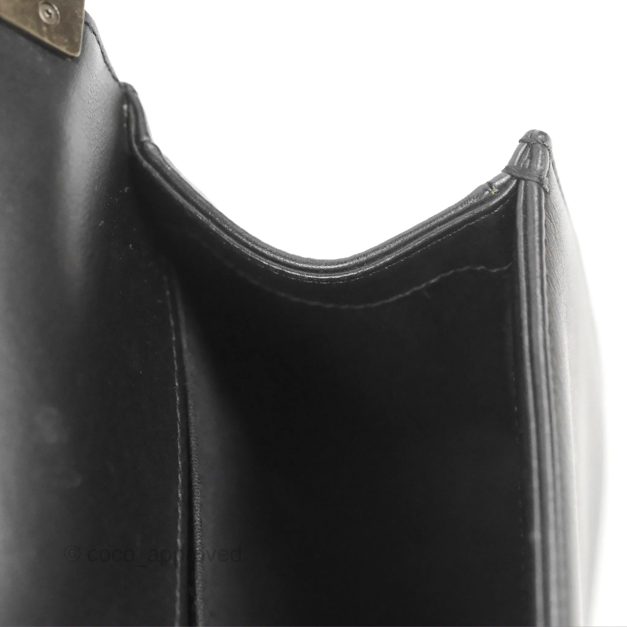 Chanel Quilted Medium Boy Black Calfskin Ruthenium Hardware
