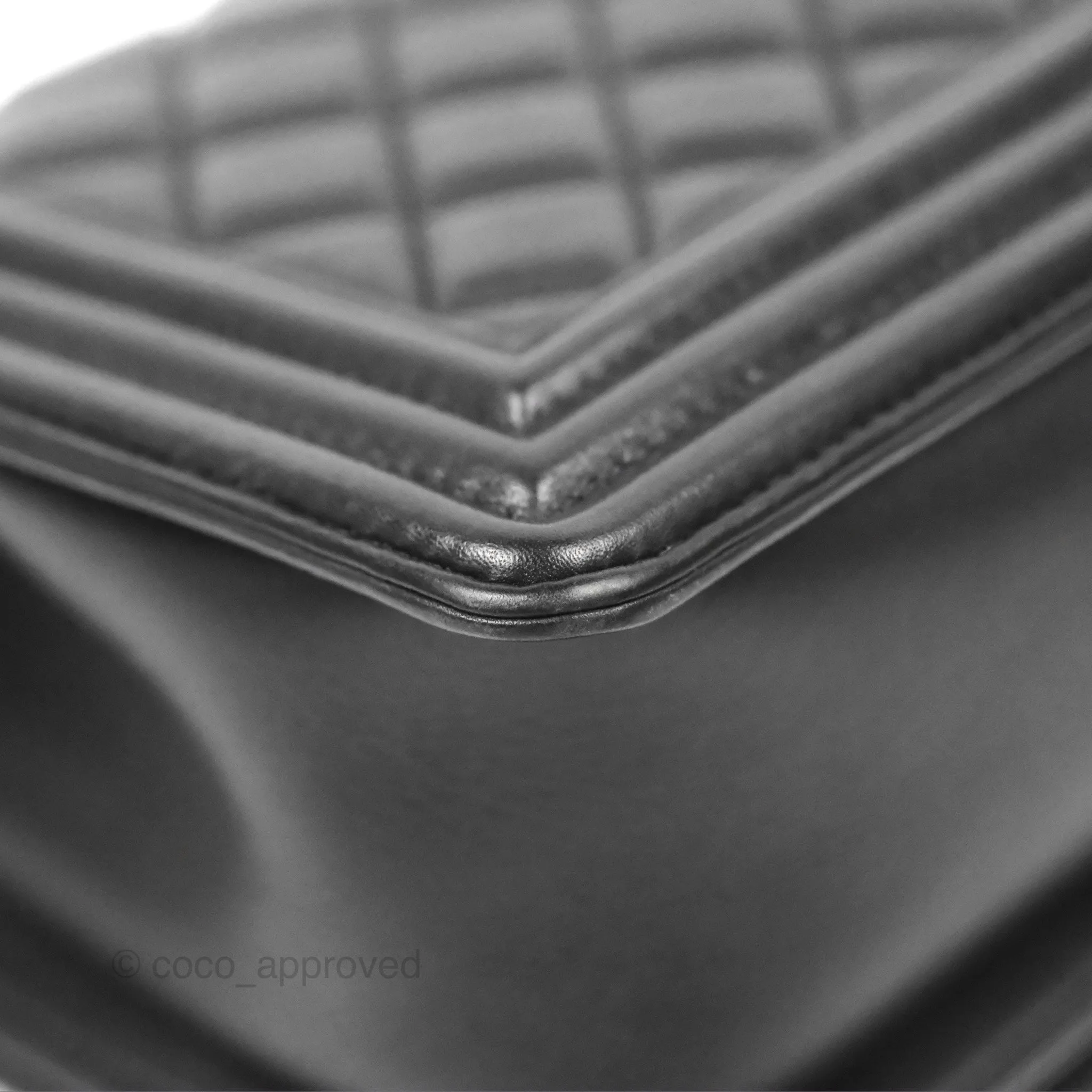 Chanel Quilted Medium Boy Black Calfskin Ruthenium Hardware