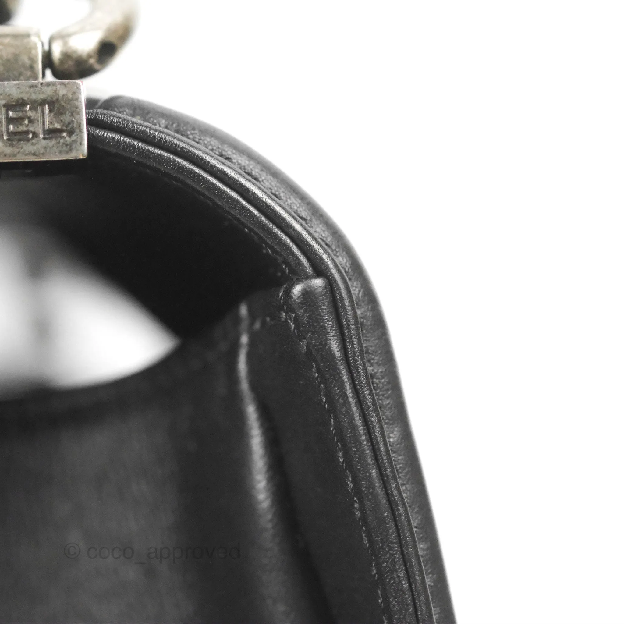 Chanel Quilted Medium Boy Black Calfskin Ruthenium Hardware