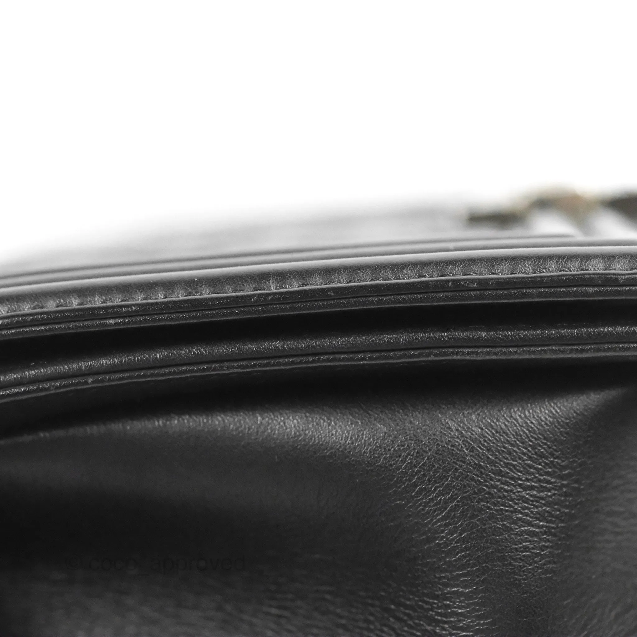 Chanel Quilted Medium Boy Black Calfskin Ruthenium Hardware