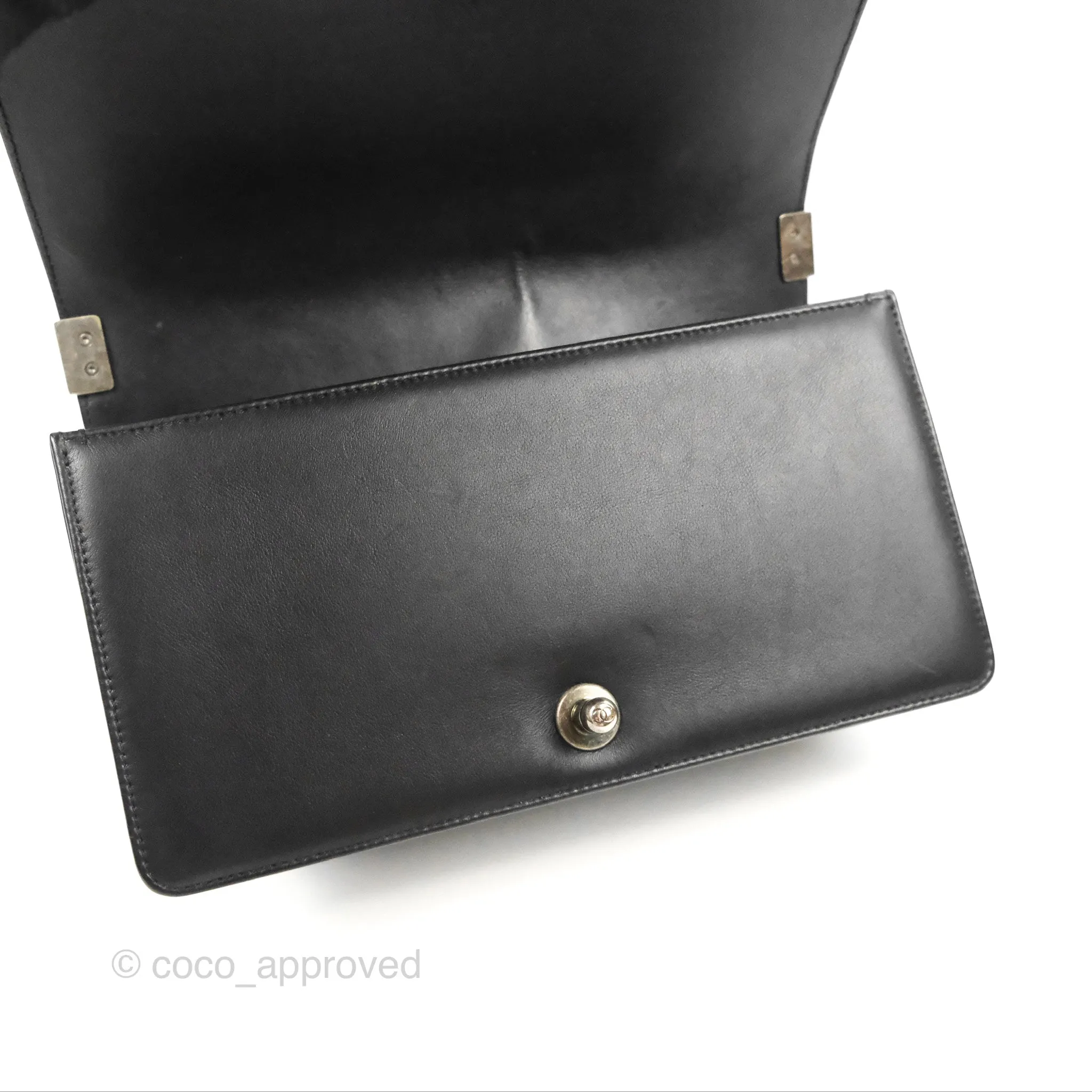 Chanel Quilted Medium Boy Black Calfskin Ruthenium Hardware