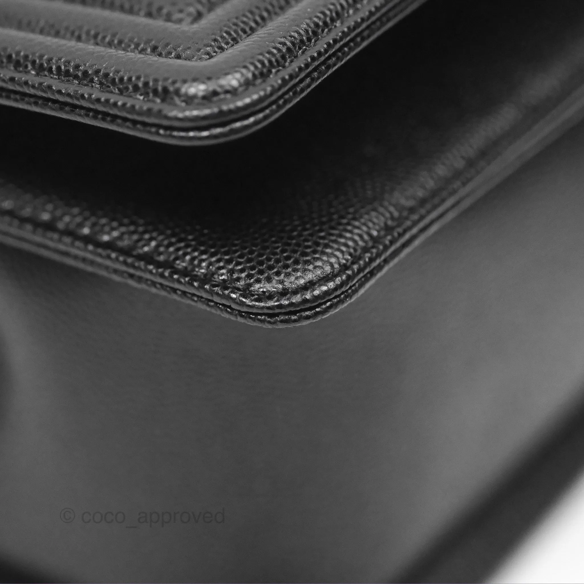 Chanel Quilted Medium Boy Black Caviar Ruthenium Hardware