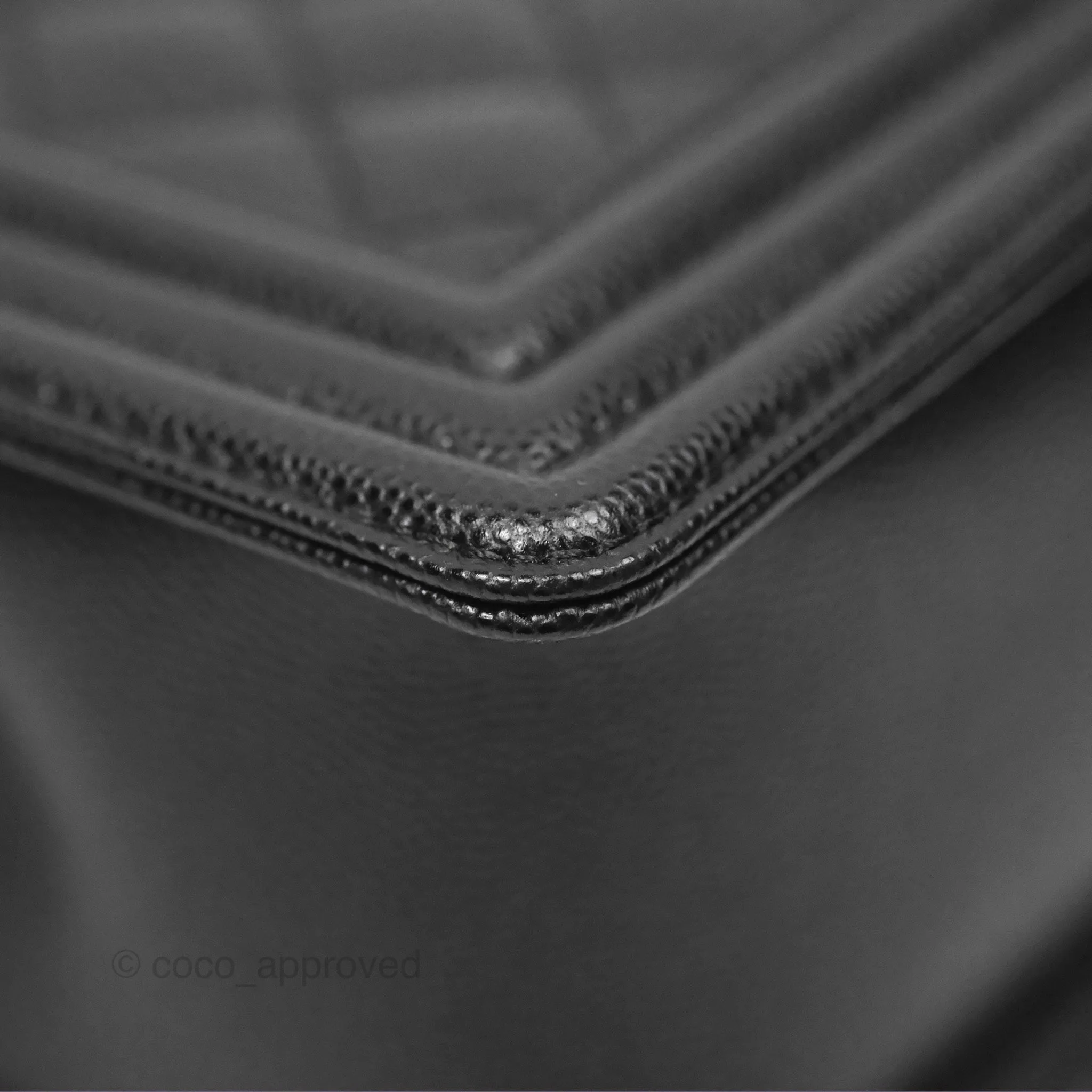 Chanel Quilted Medium Boy Black Caviar Ruthenium Hardware
