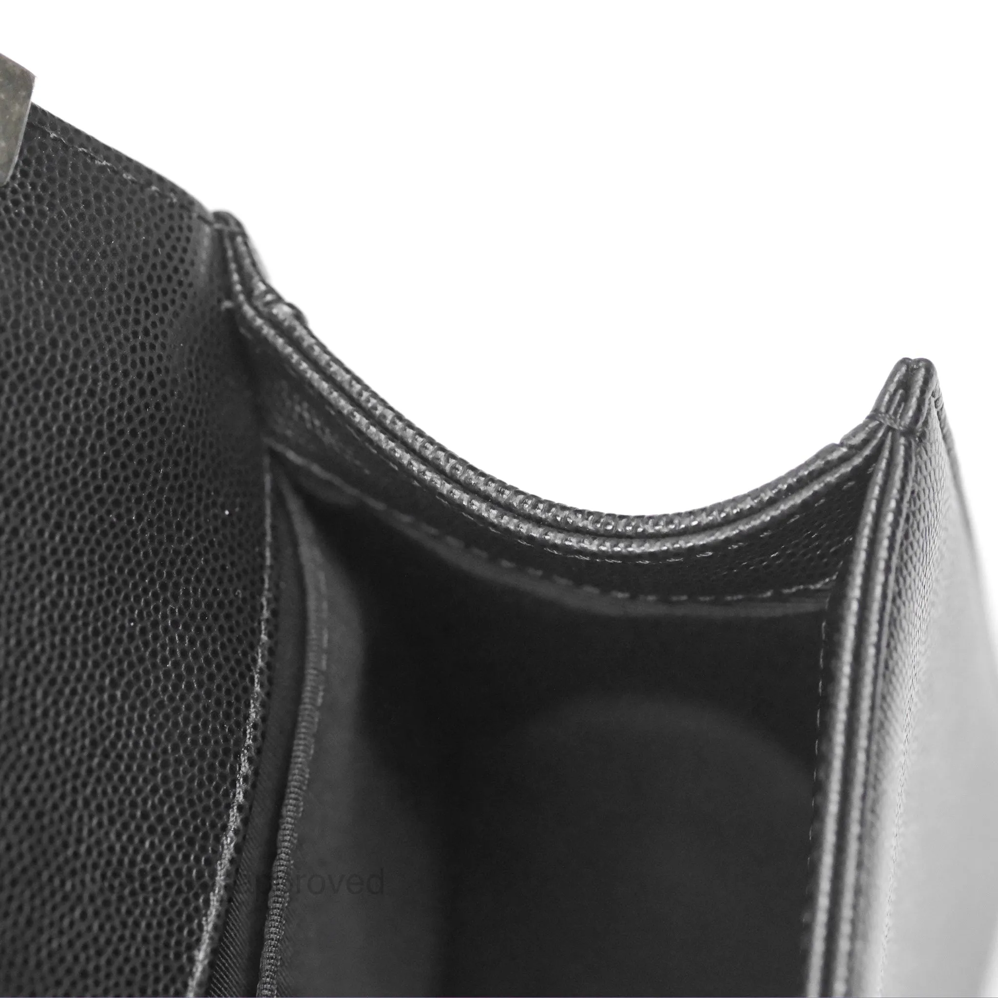 Chanel Quilted Medium Boy Black Caviar Ruthenium Hardware