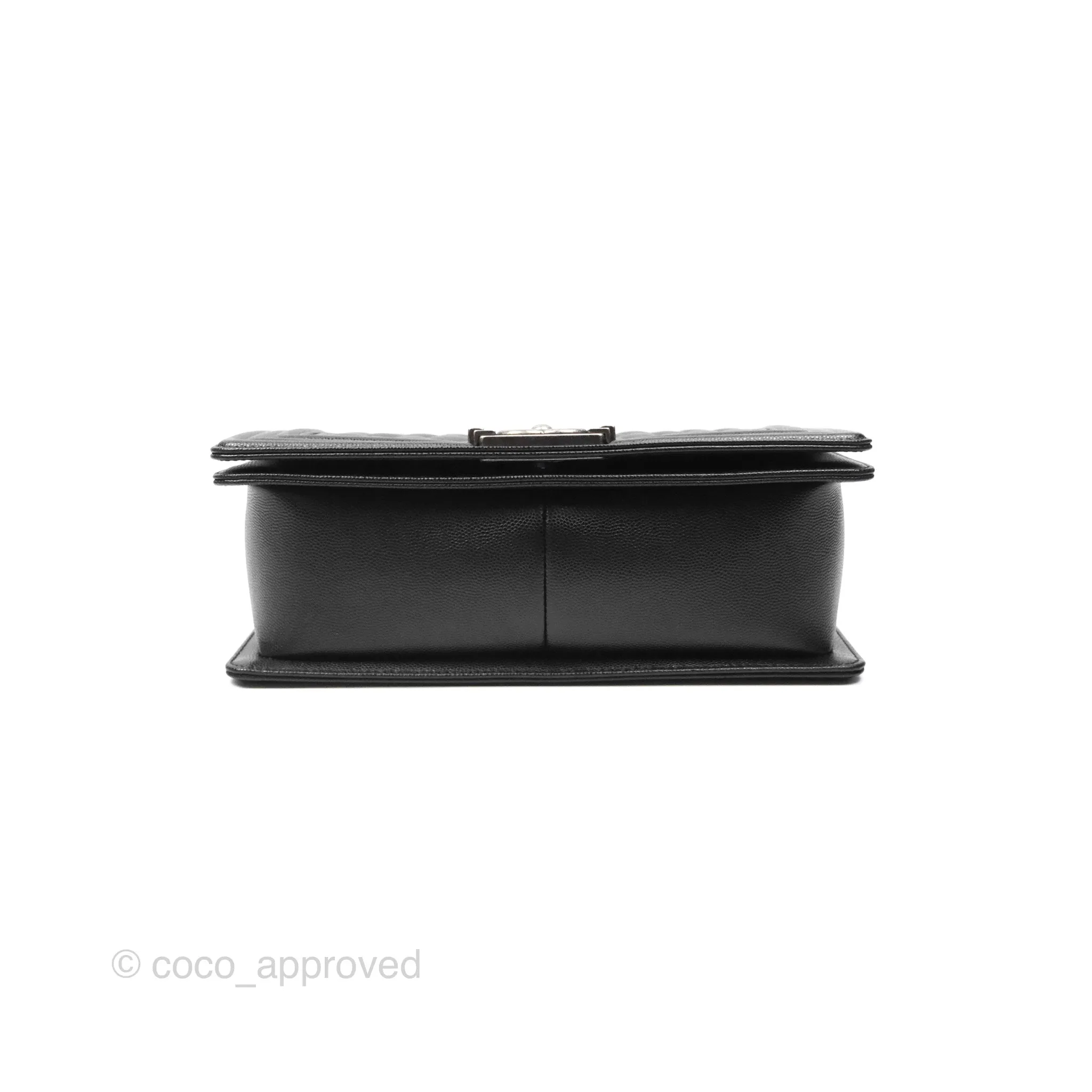 Chanel Quilted Medium Boy Black Caviar Ruthenium Hardware