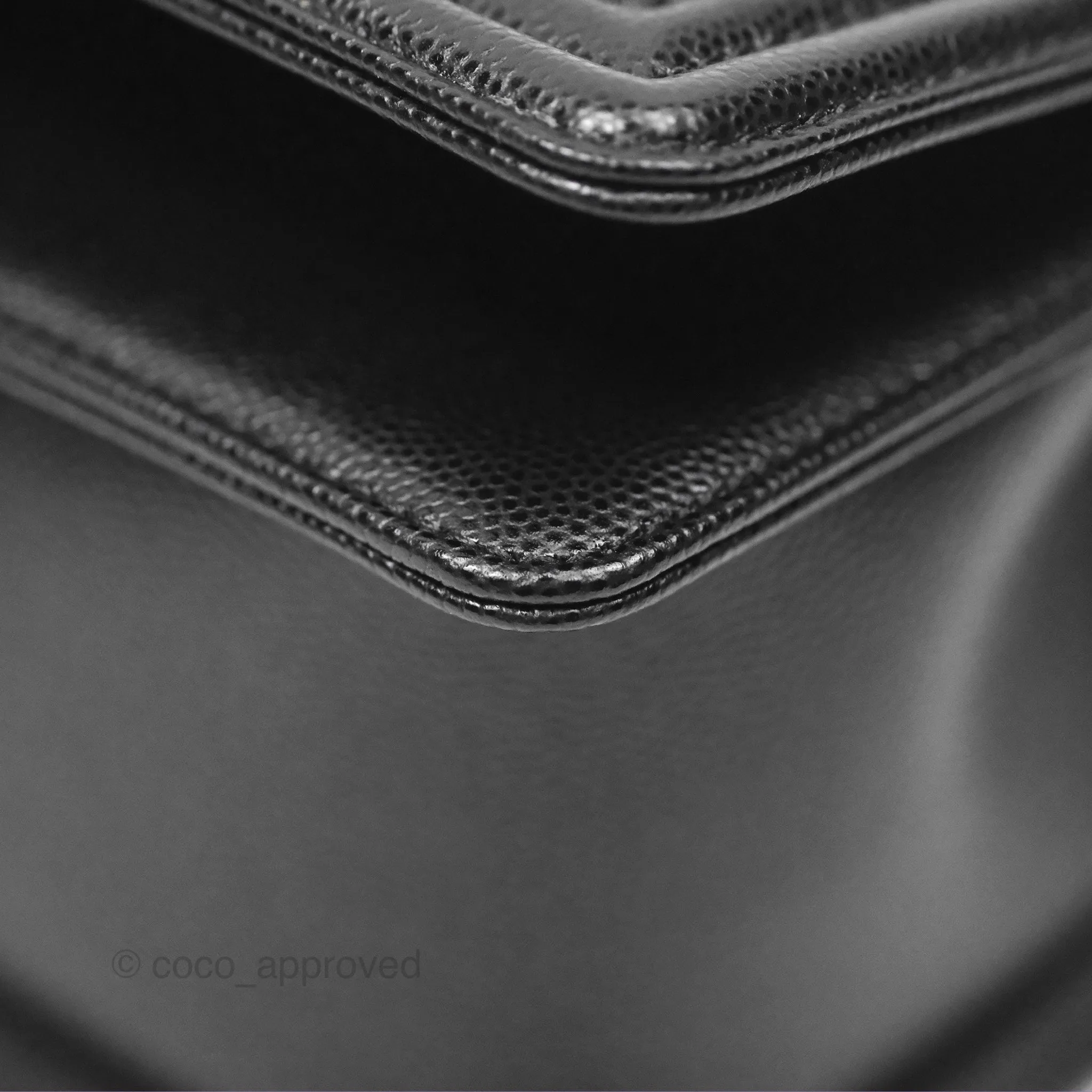 Chanel Quilted Medium Boy Black Caviar Ruthenium Hardware