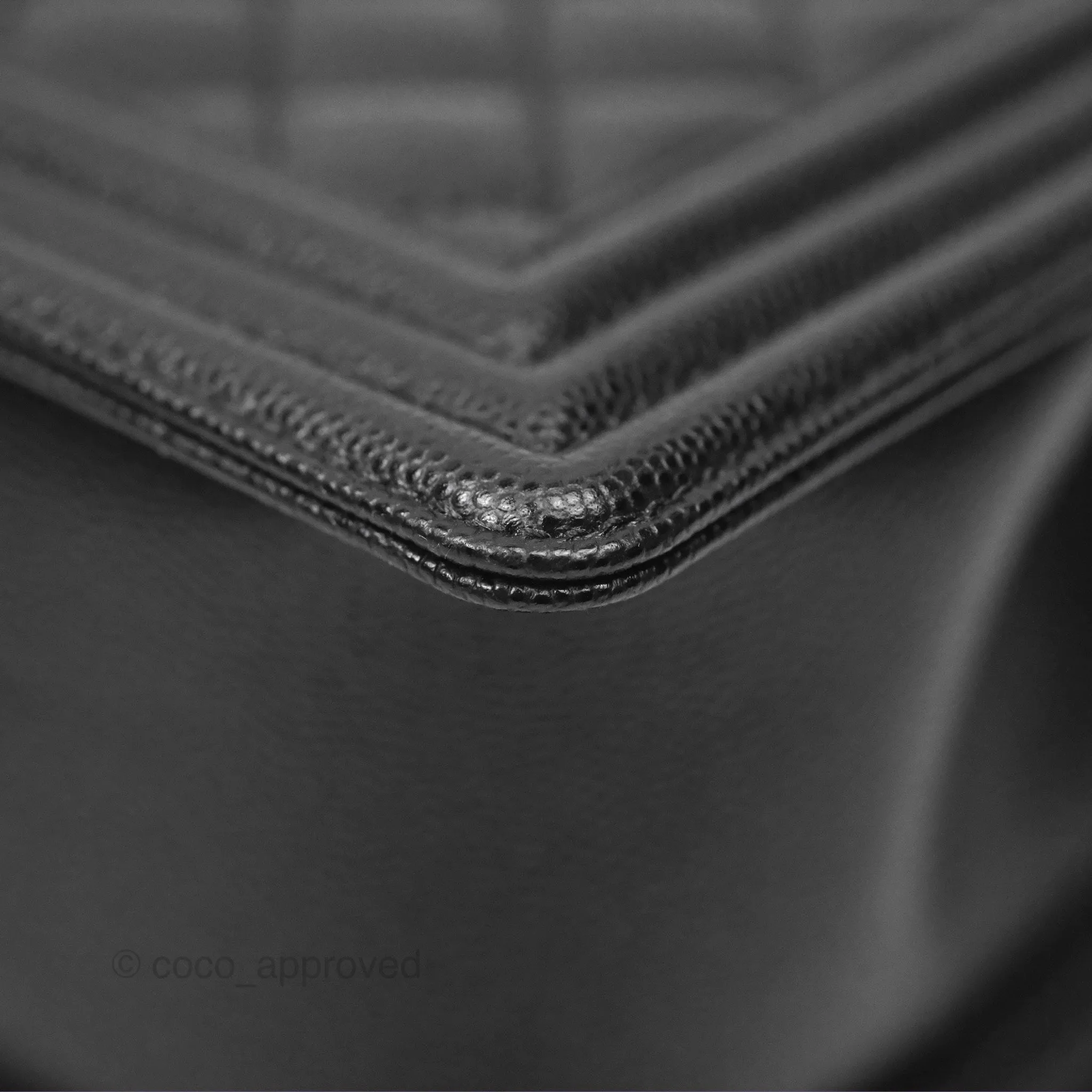 Chanel Quilted Medium Boy Black Caviar Ruthenium Hardware