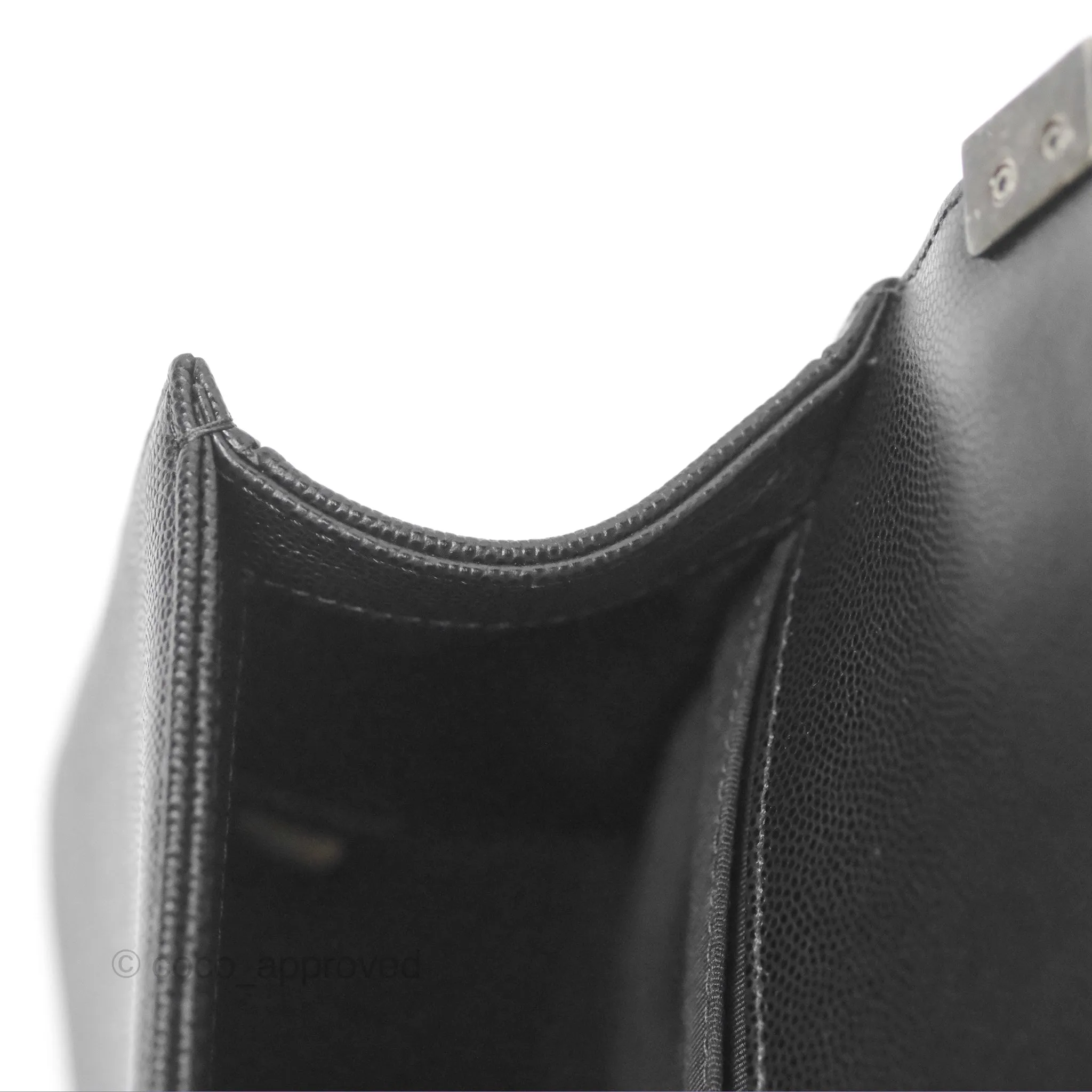 Chanel Quilted Medium Boy Black Caviar Ruthenium Hardware
